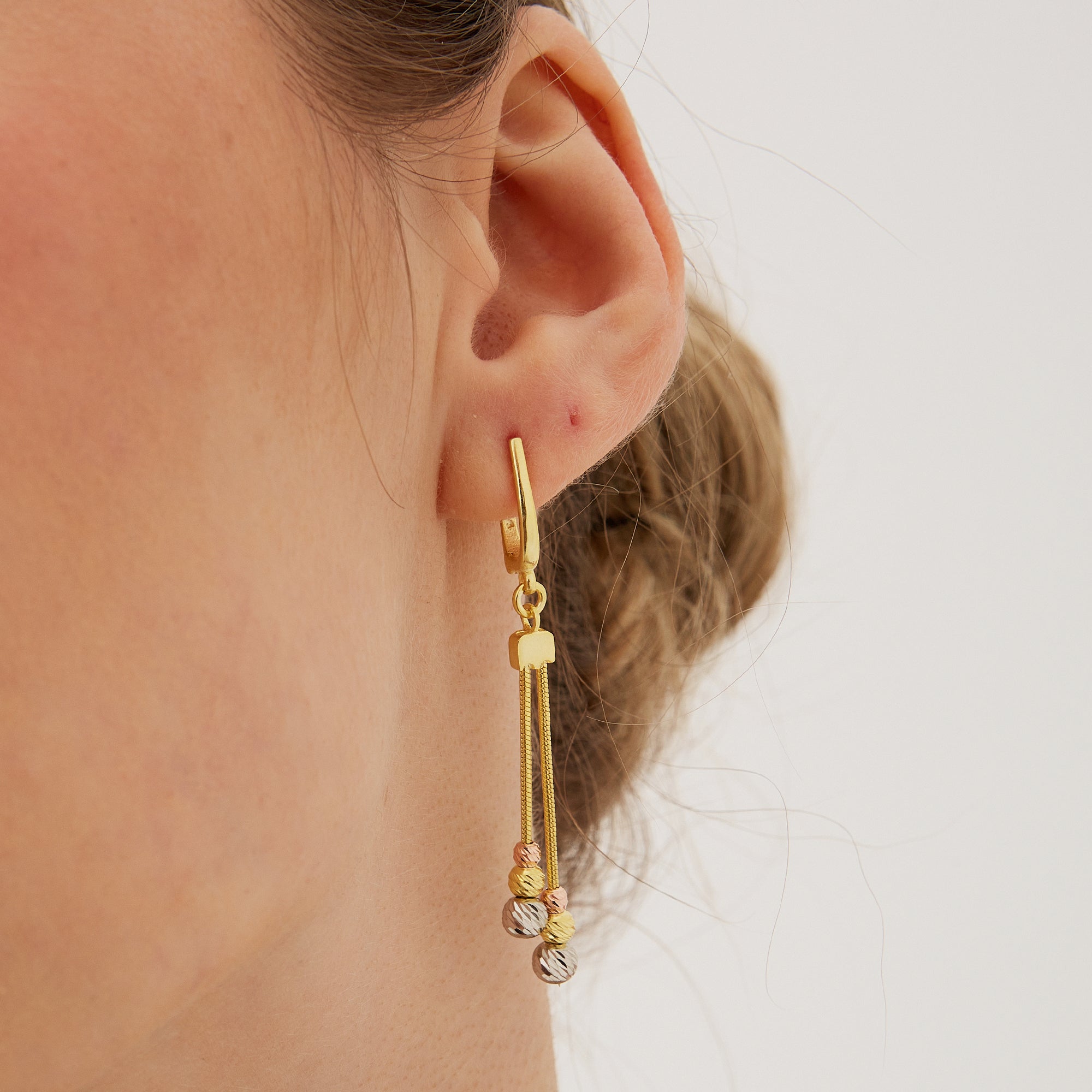 Gold Dorissa Sterling Silver Drop Earring Multicolor Beads, Image 3 of 6