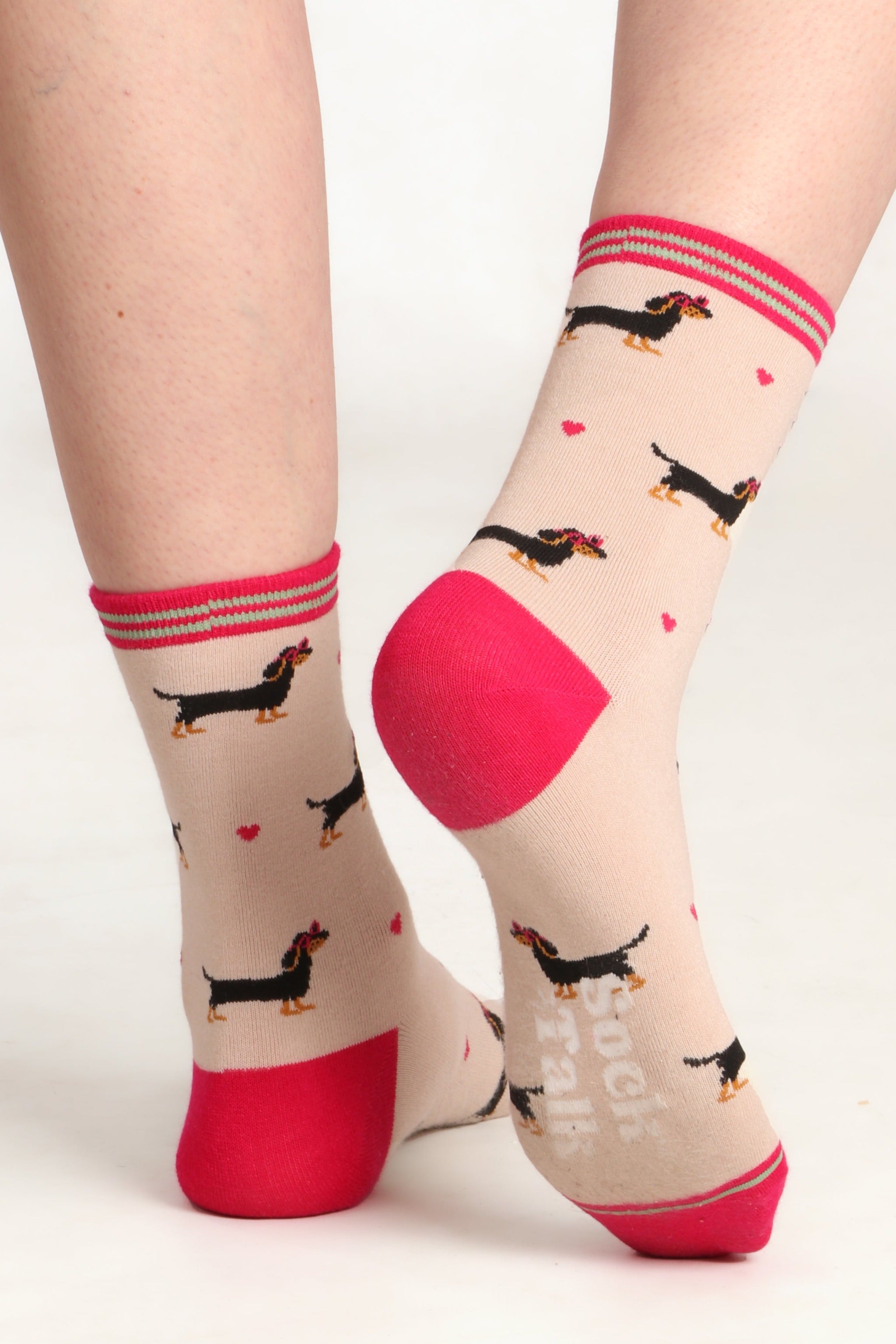 Cream Sausage Dogs Sunglasses Bamboo Socks, Image 1 of 5