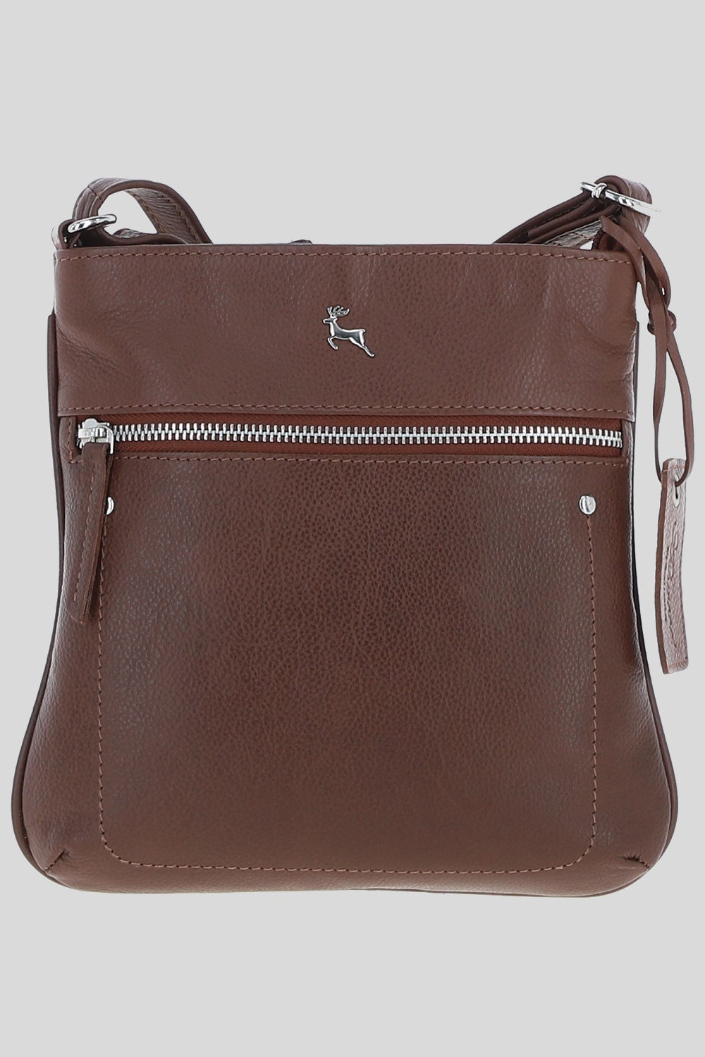 Tan 'Edinburgh' Real Leather Crossbody Bag, Image 1 of 4