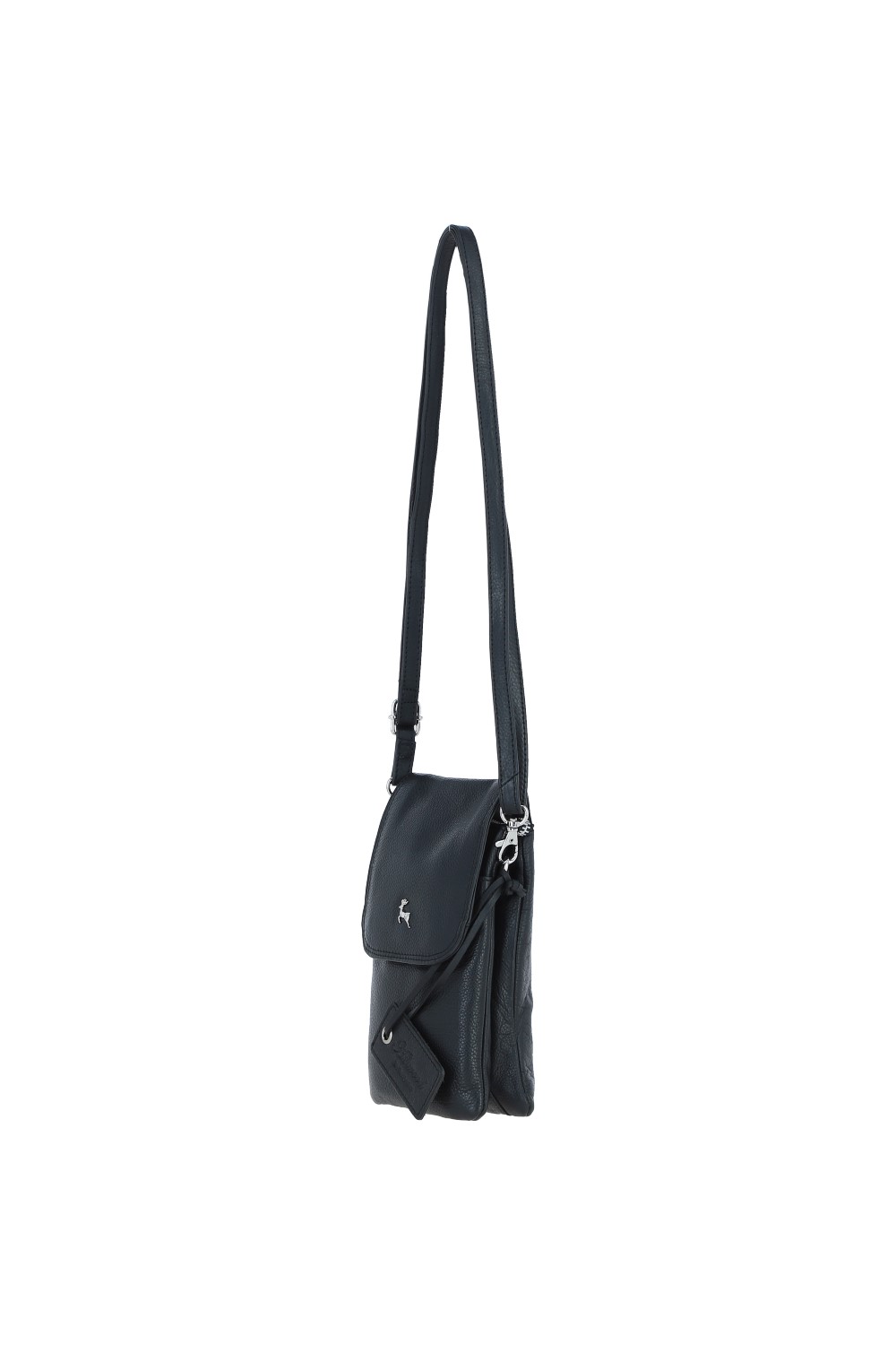Black 'York' Real Leather Smartphone Crossbody Bag, Image 3 of 5