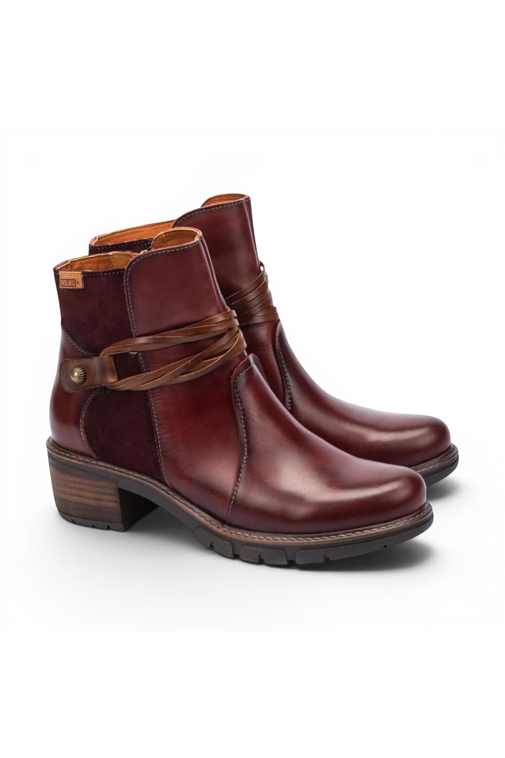 Red Womens Casual Heel Ankle Boots W1T8906C2, Image 2 of 7