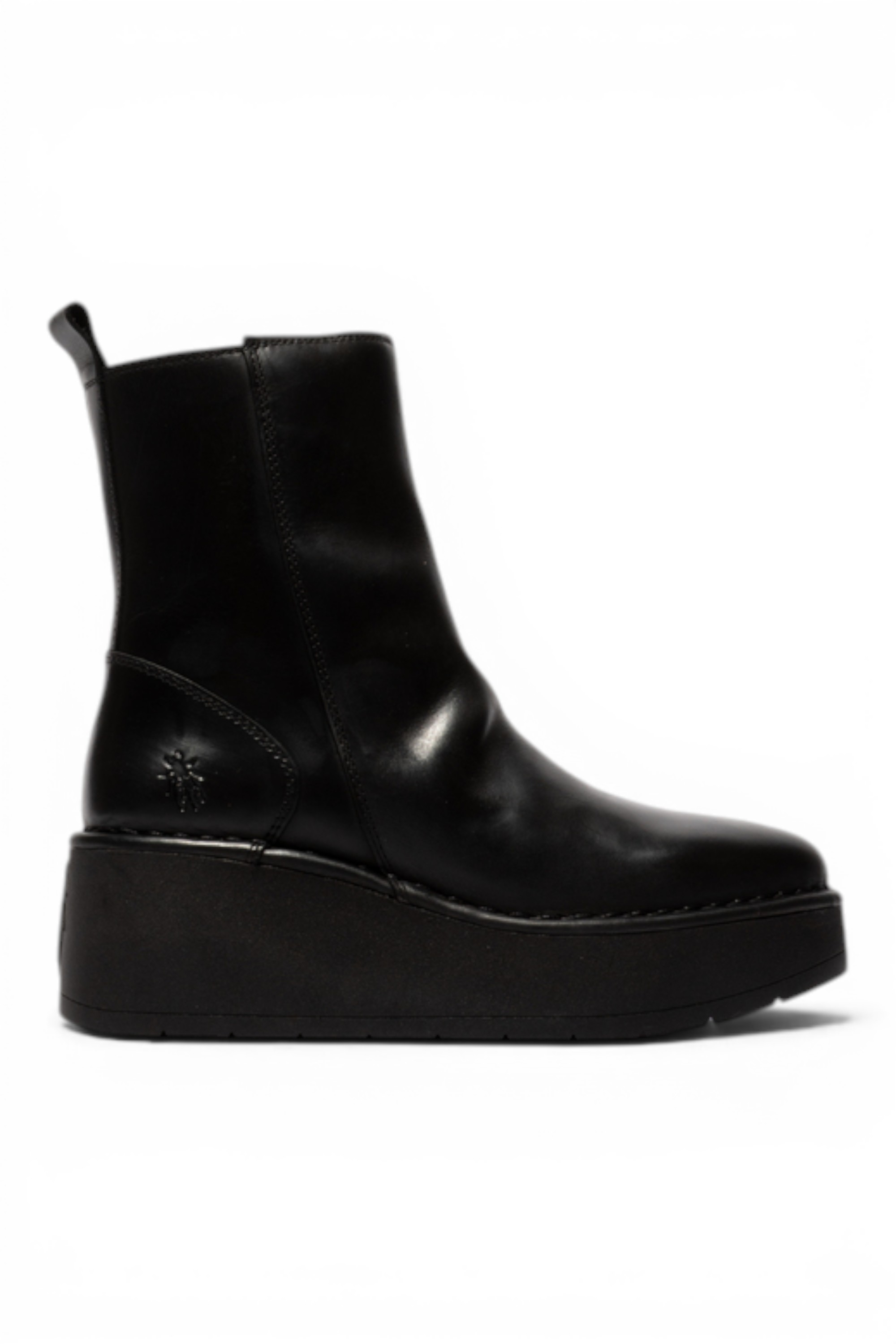 Black Womens Leather Ankle Boots-HEIJ271, Image 1 of 5