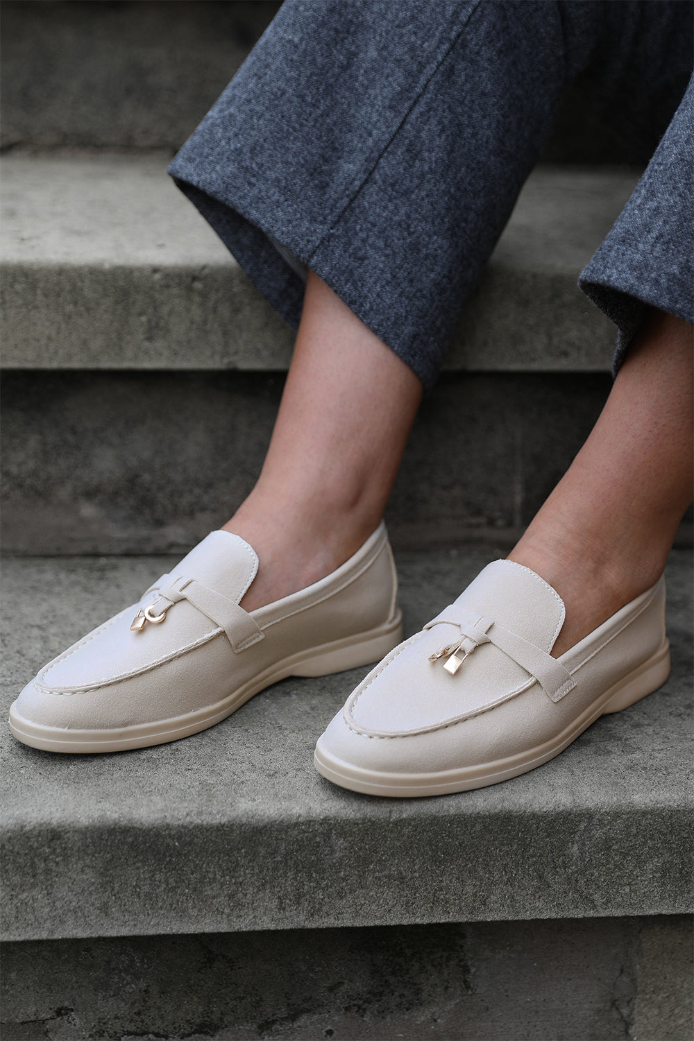 Black 'Pegasus' Slip On Trim Loafers With Accessory Detailing