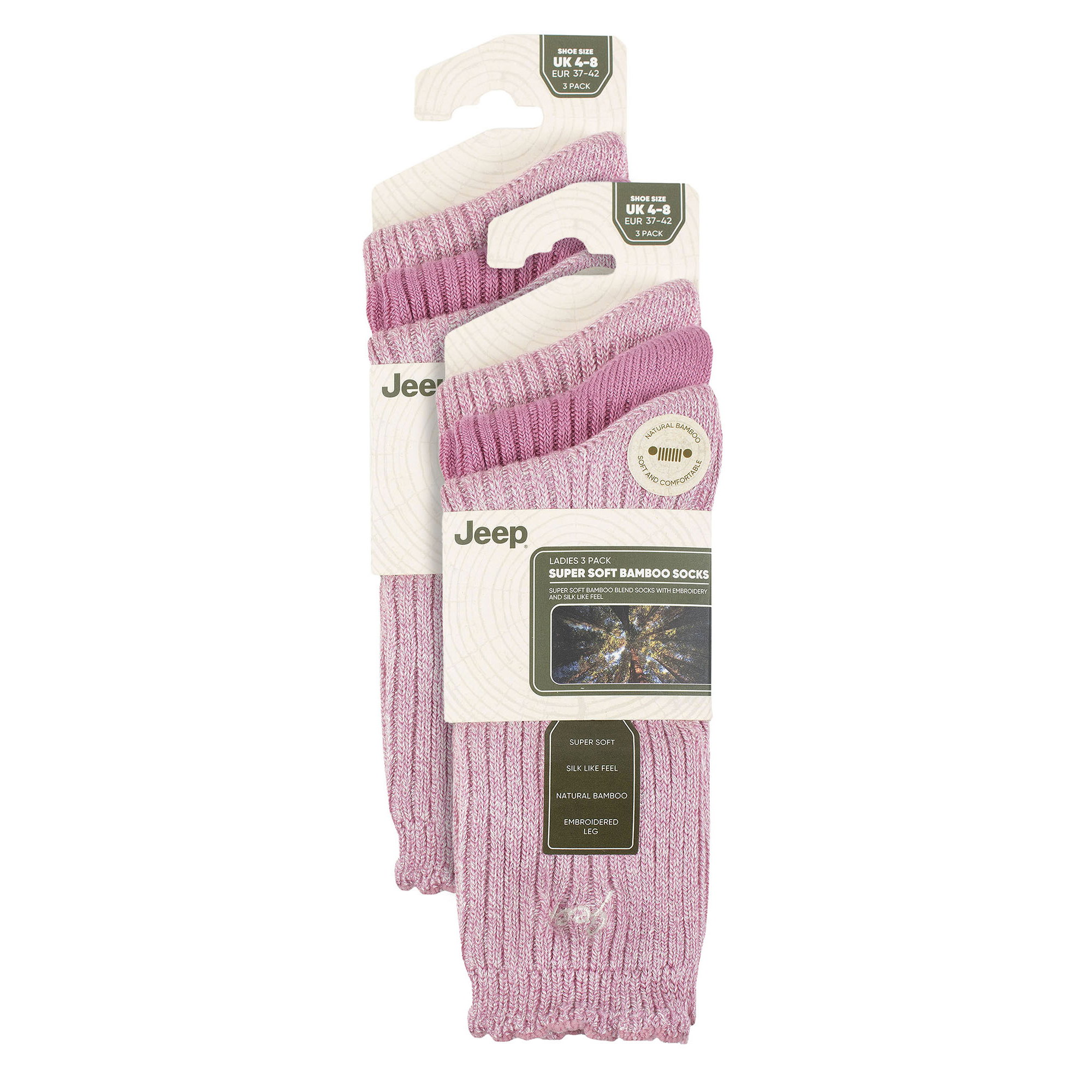 Pink 6 Pack Bamboo Boot Cute Scalloped Top Socks, Image 3 of 3