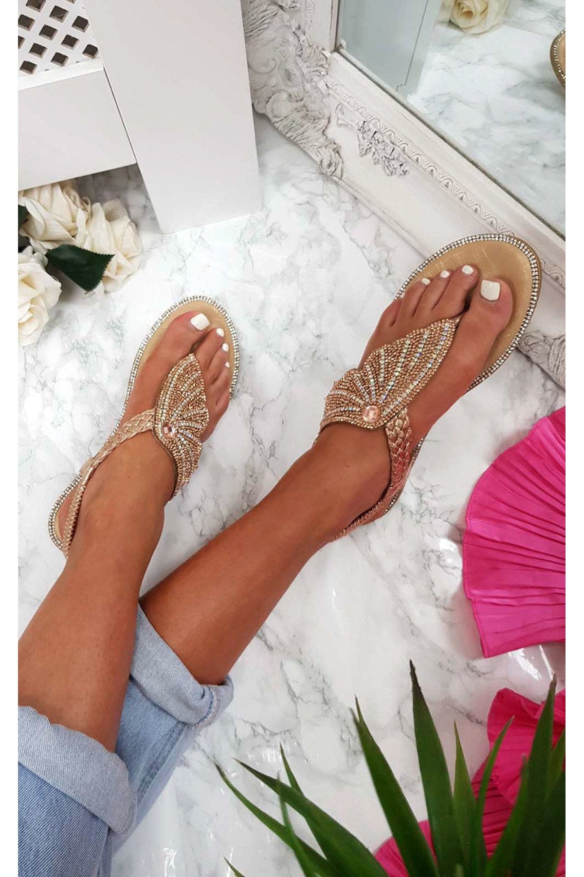 Silver iKrush Silver Orlagh Diamante Embellished Sandals, Image 8 of 8