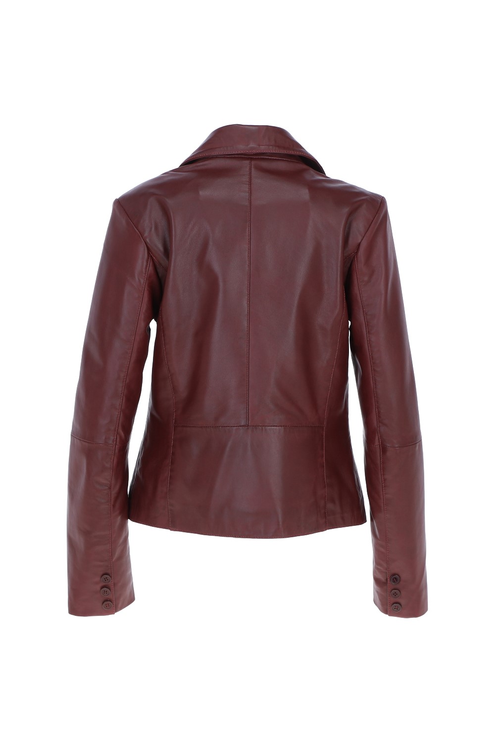 Burgundy Ashwood Leather Burgundy 'Angelica' Real Leather Two Button Blazer, Image 4 of 4