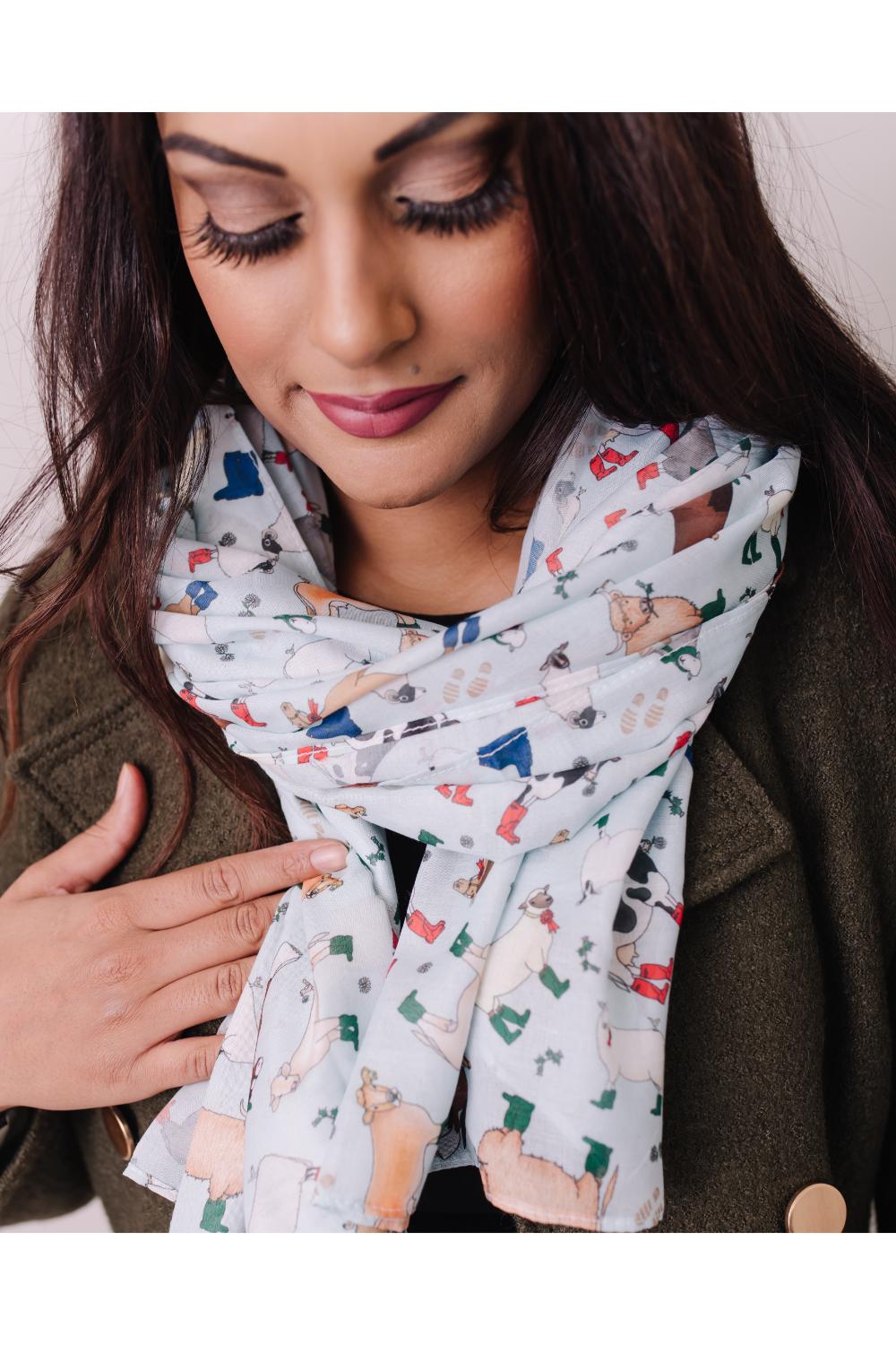 Multi Recycled Bottle Scarf - Wellies, Image 3 of 3