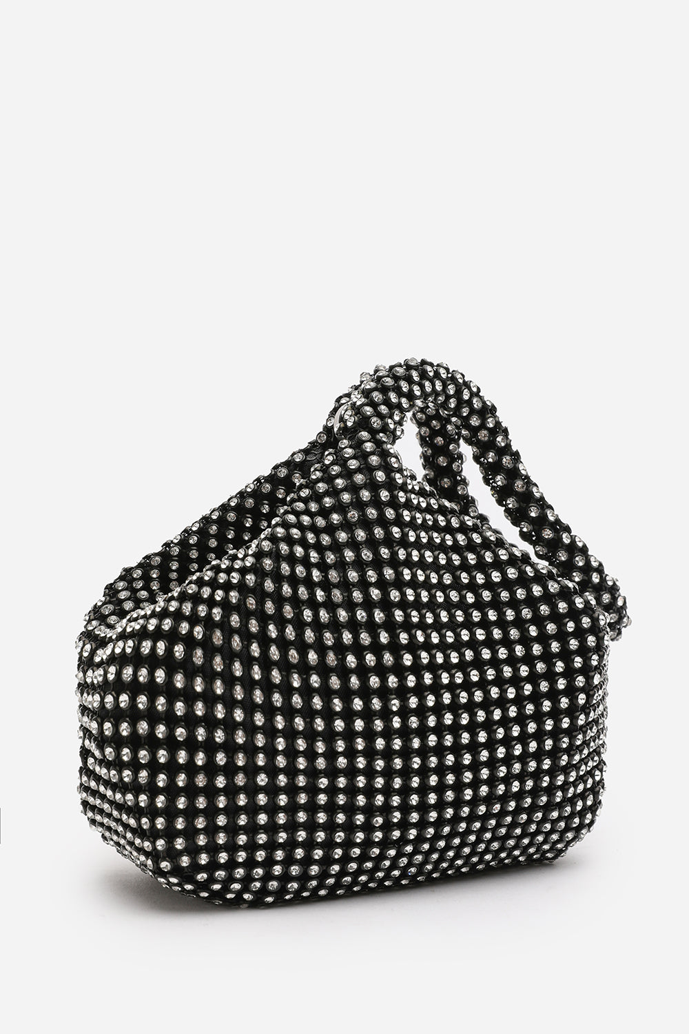 Black Nicki Diamante Mini Chainmail Pouch Bag, Image 3 of 3