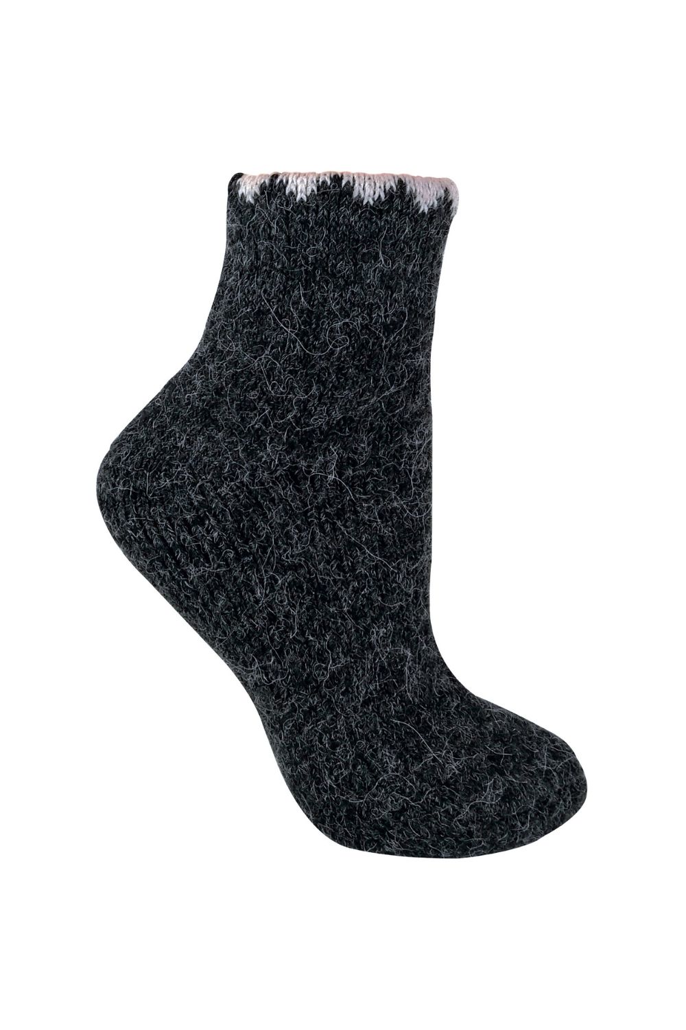 Black Ladies Warm Alpaca Wool Blend Boot Socks, Image 1 of 4