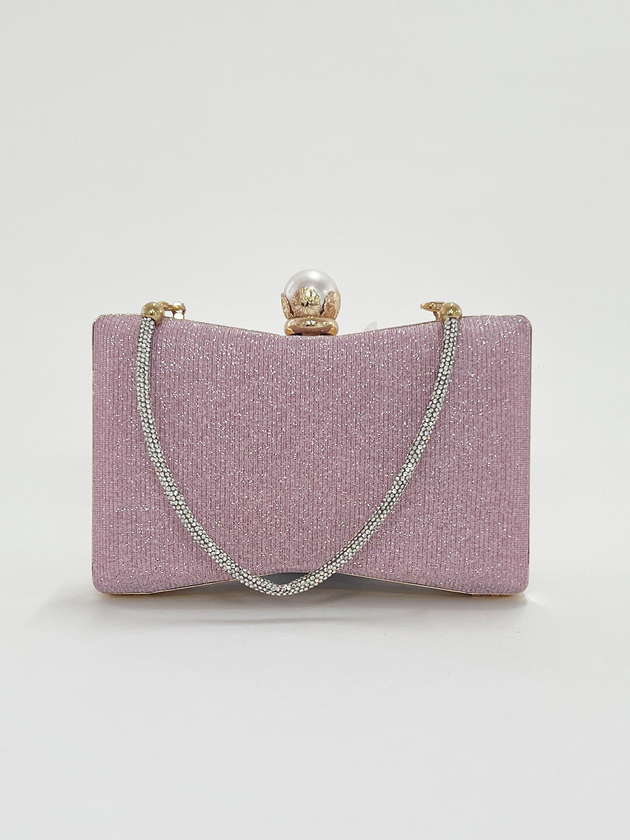 Pink Square Clutch Bag with 3D Florals, Image 3 of 5