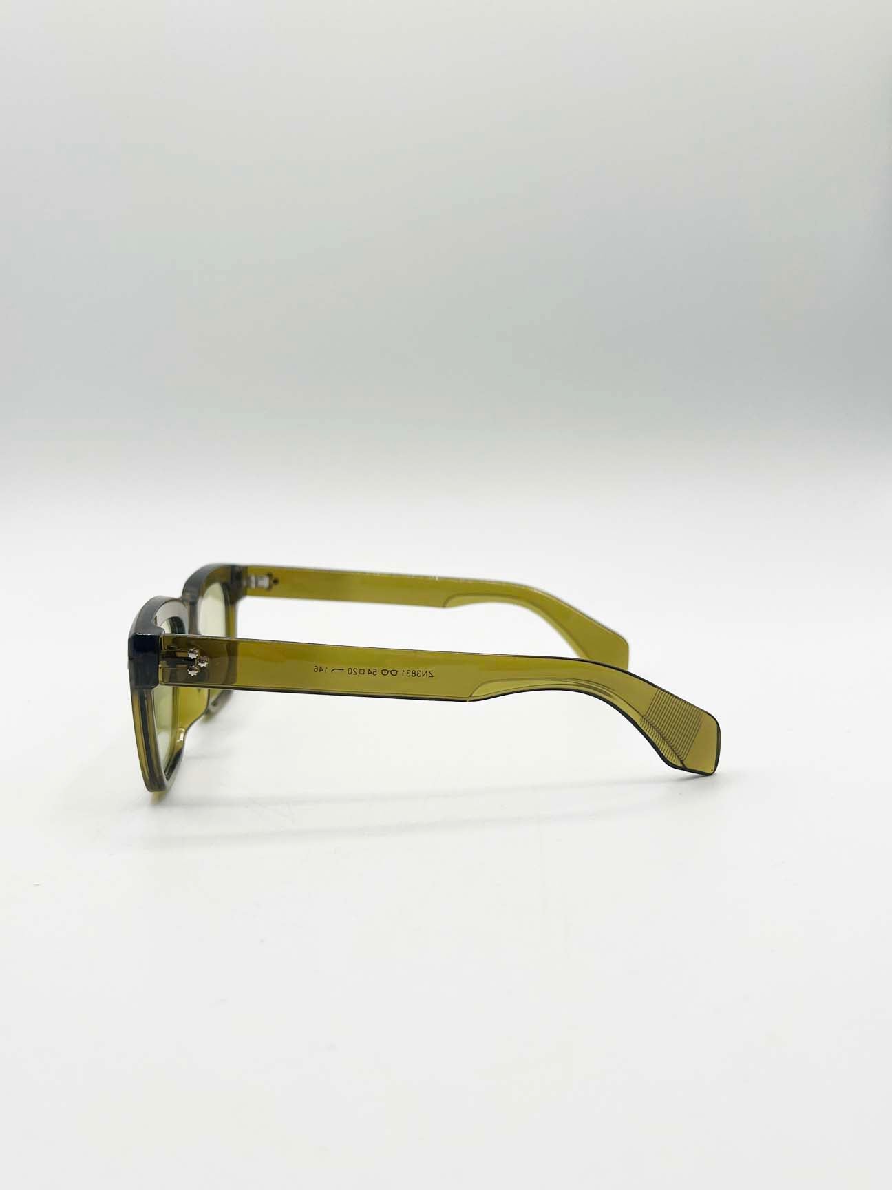 Green Square Sunglasses in Green, Image 3 of 7