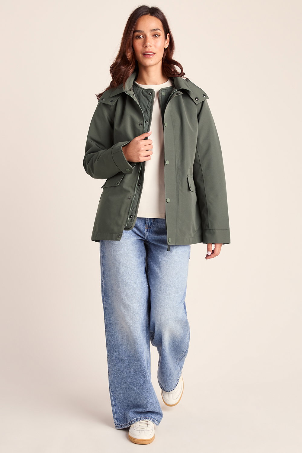 Khaki Shea Waterproof Trench Coat, Image 4 of 5