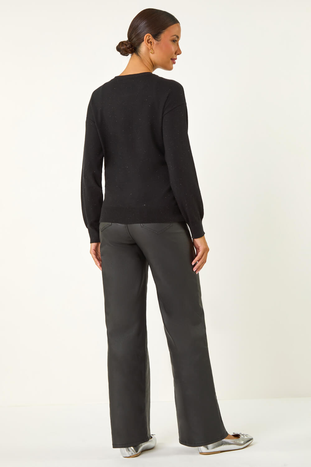 Black Starburst Hotfix Embellished Jumper, Image 4 of 5