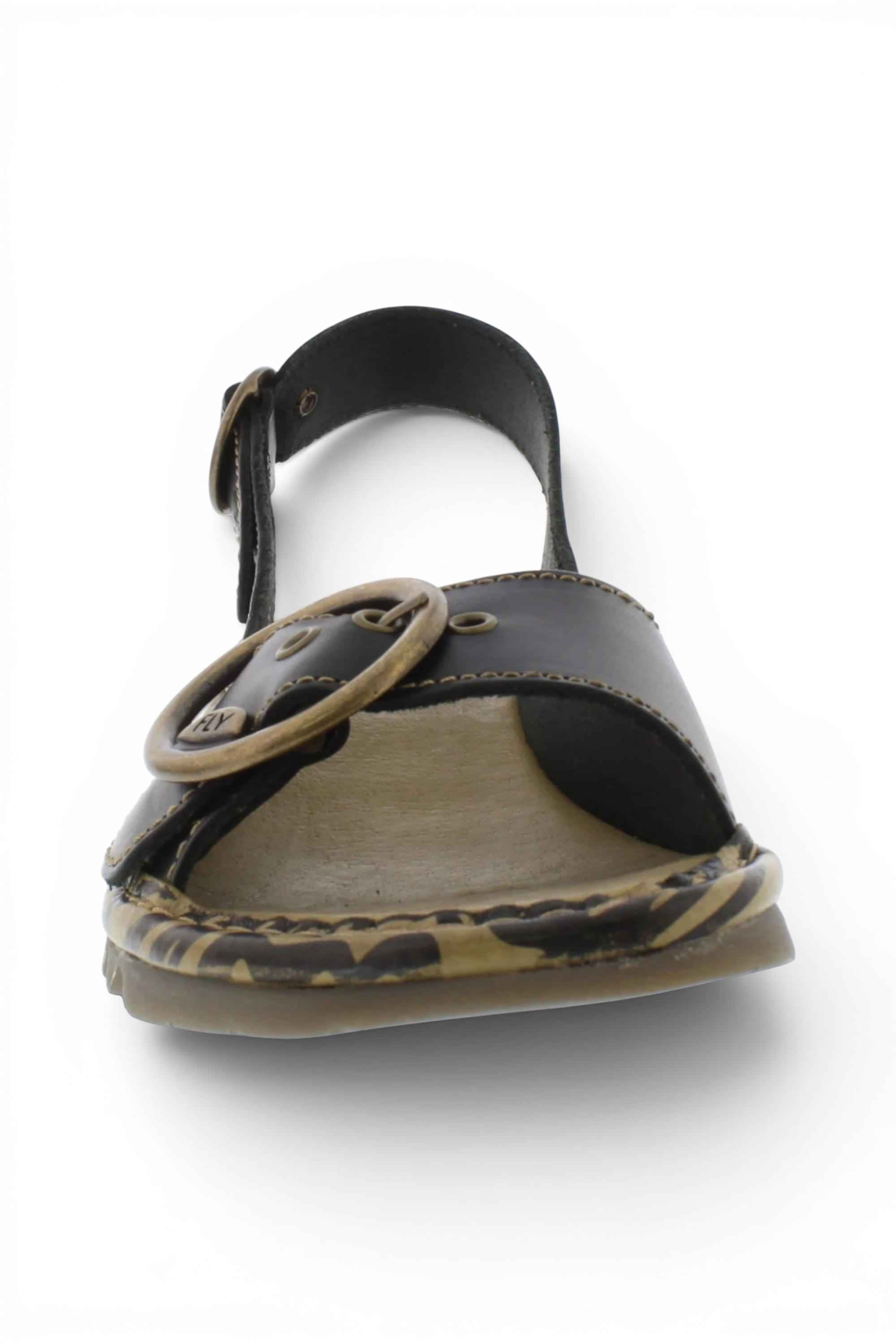 Black Womens Comfort Wedge Sandals-TRAM723FLY, Image 2 of 7