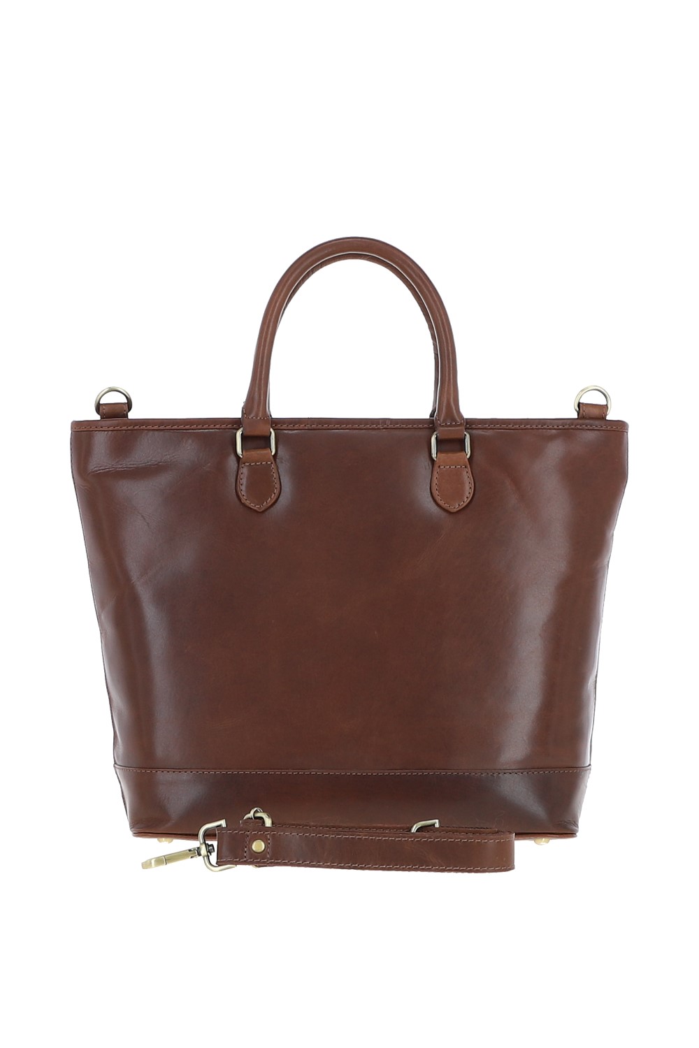 Brown Large Real Leather Shopper Bag, Image 1 of 4