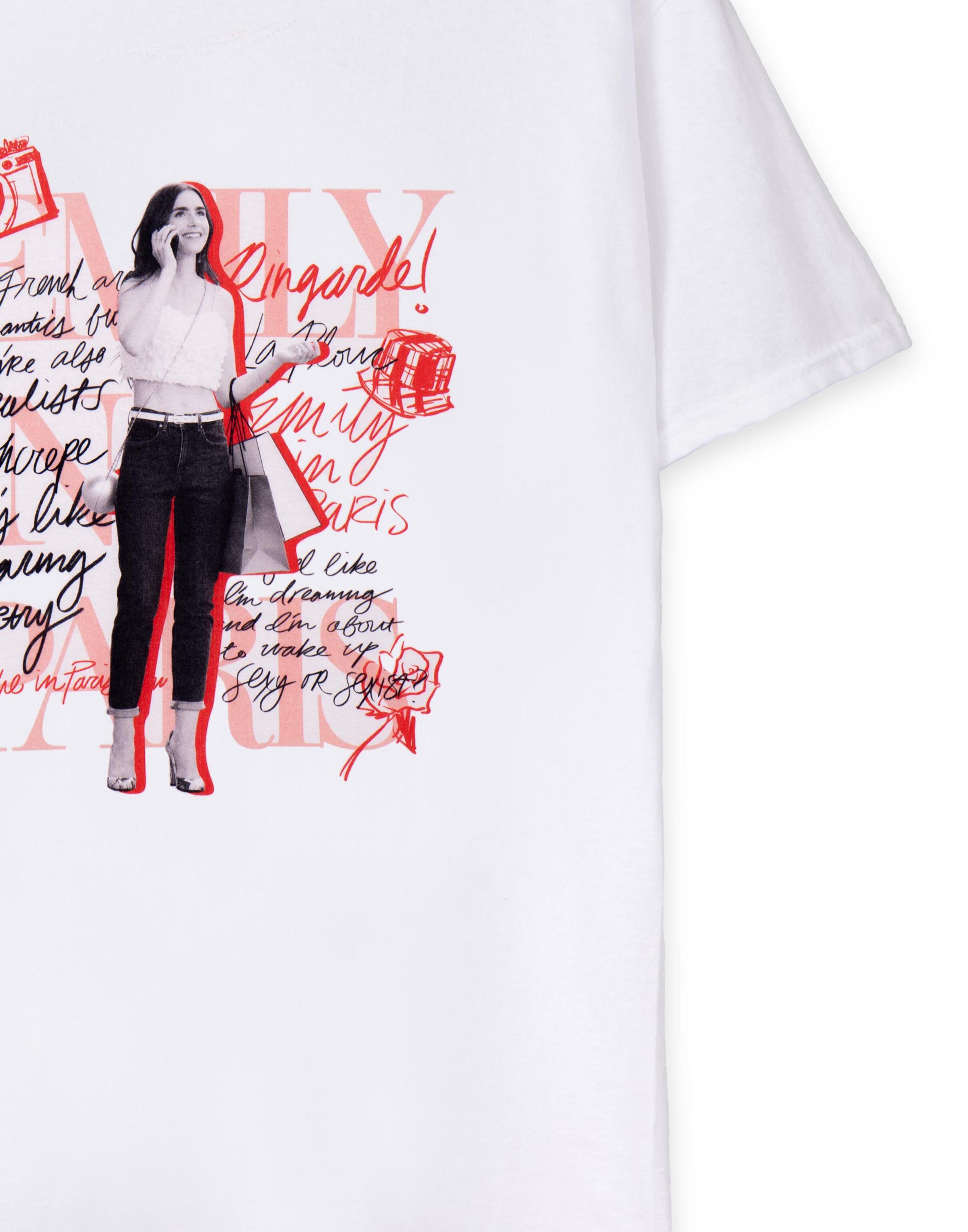 White Emily In Paris Mono Typography T-Shirt, Image 4 of 6