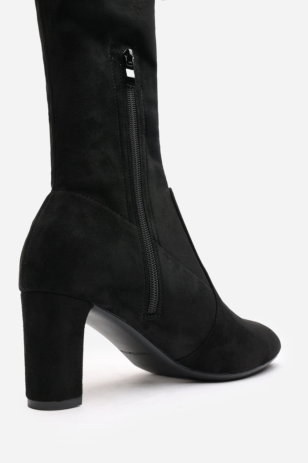 Black 'Sonya' Block Heel Over The Knee Boots, Image 6 of 7