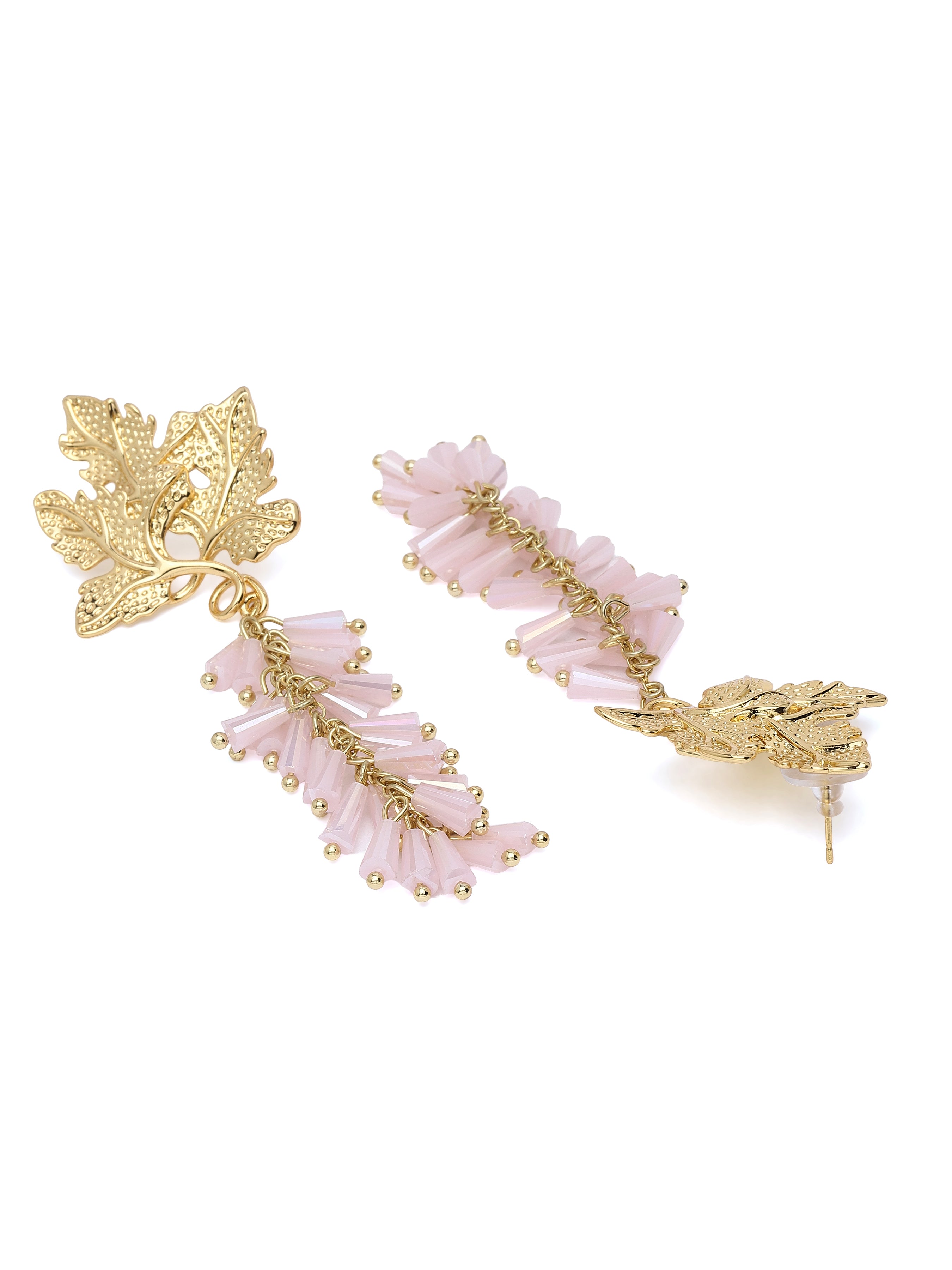 Gold Leaf Branch Drop Earrings, Image 2 of 3