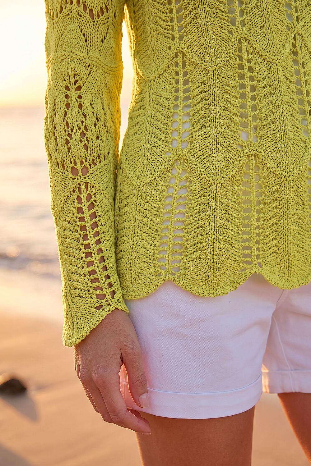Lime Petite Open Knit Jumper, Image 5 of 4
