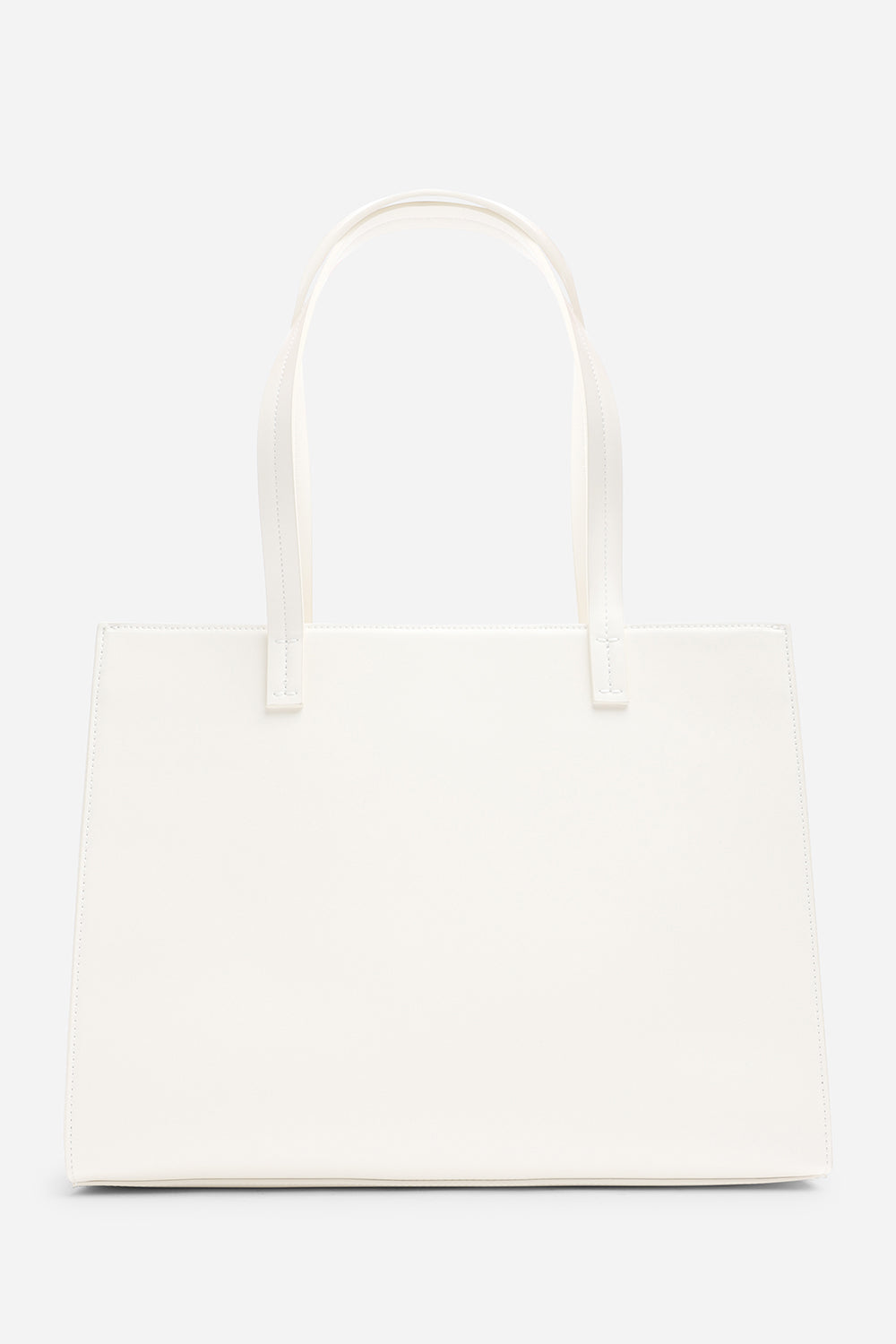 Cream Bailee Double Handle Tote Bag with Central Fastening, Image 3 of 6