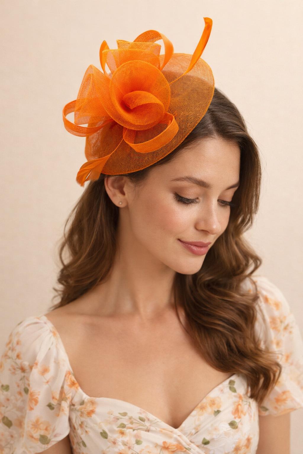 Pink Floral Fascinator With A Wide Base