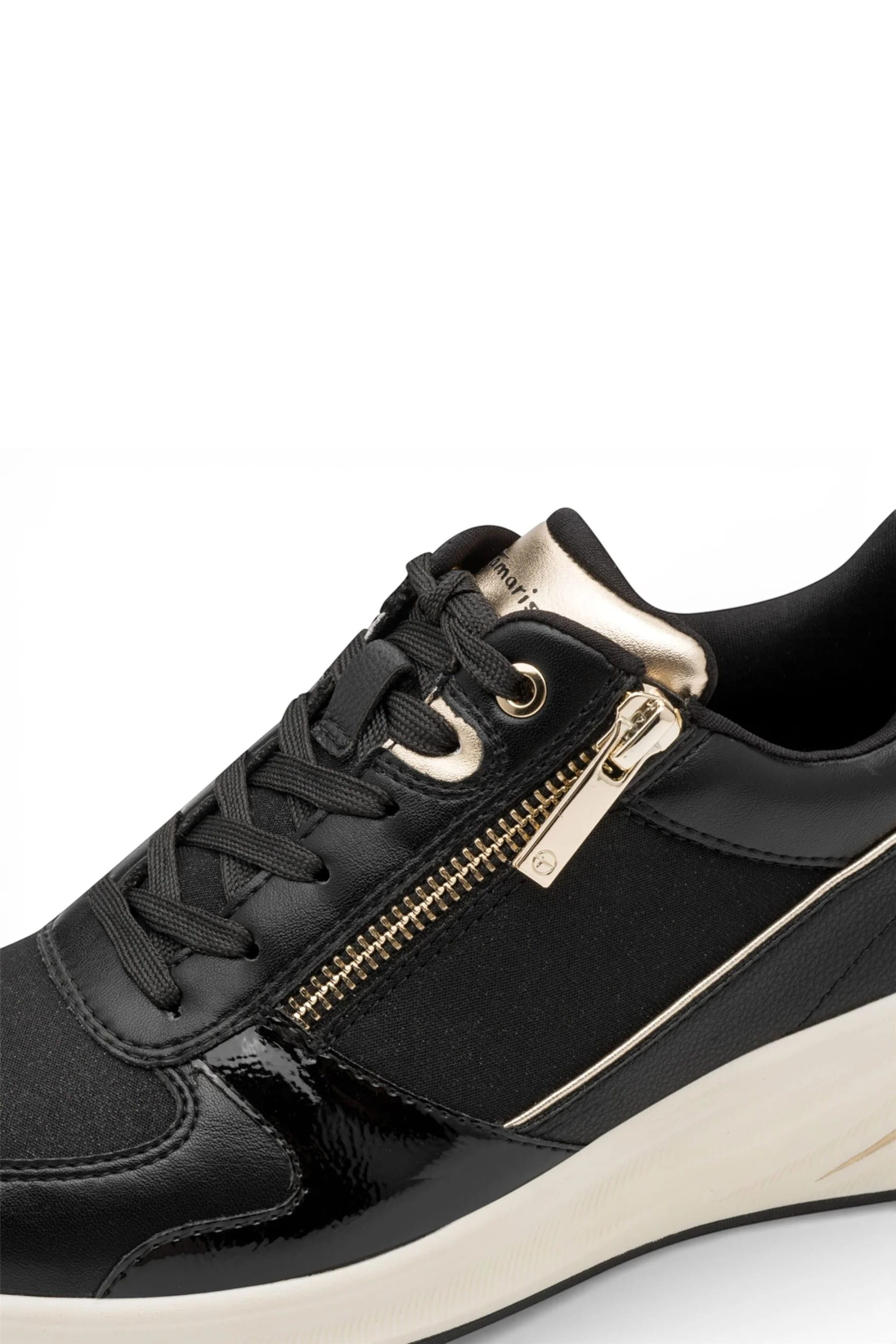 Black Tamaris Black Tamaris Black Gold Platform Sneakers, Image 5 of 7
