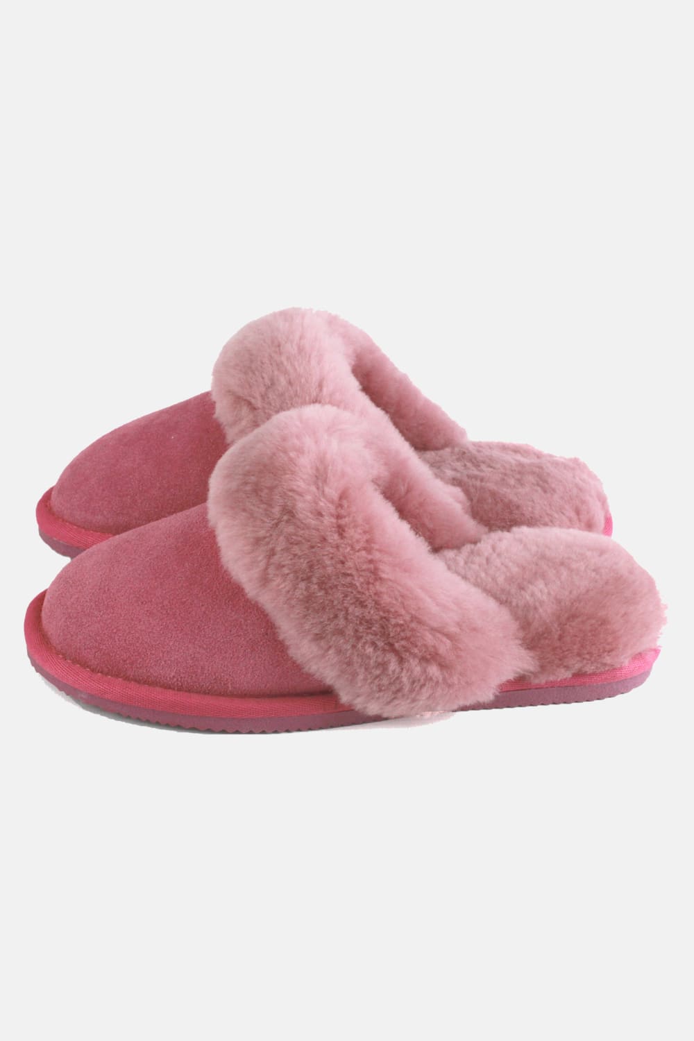 Pink British Boxers Pink "Bracken Pink" Sheepskin and Suede Slippers, Image 2 of 2