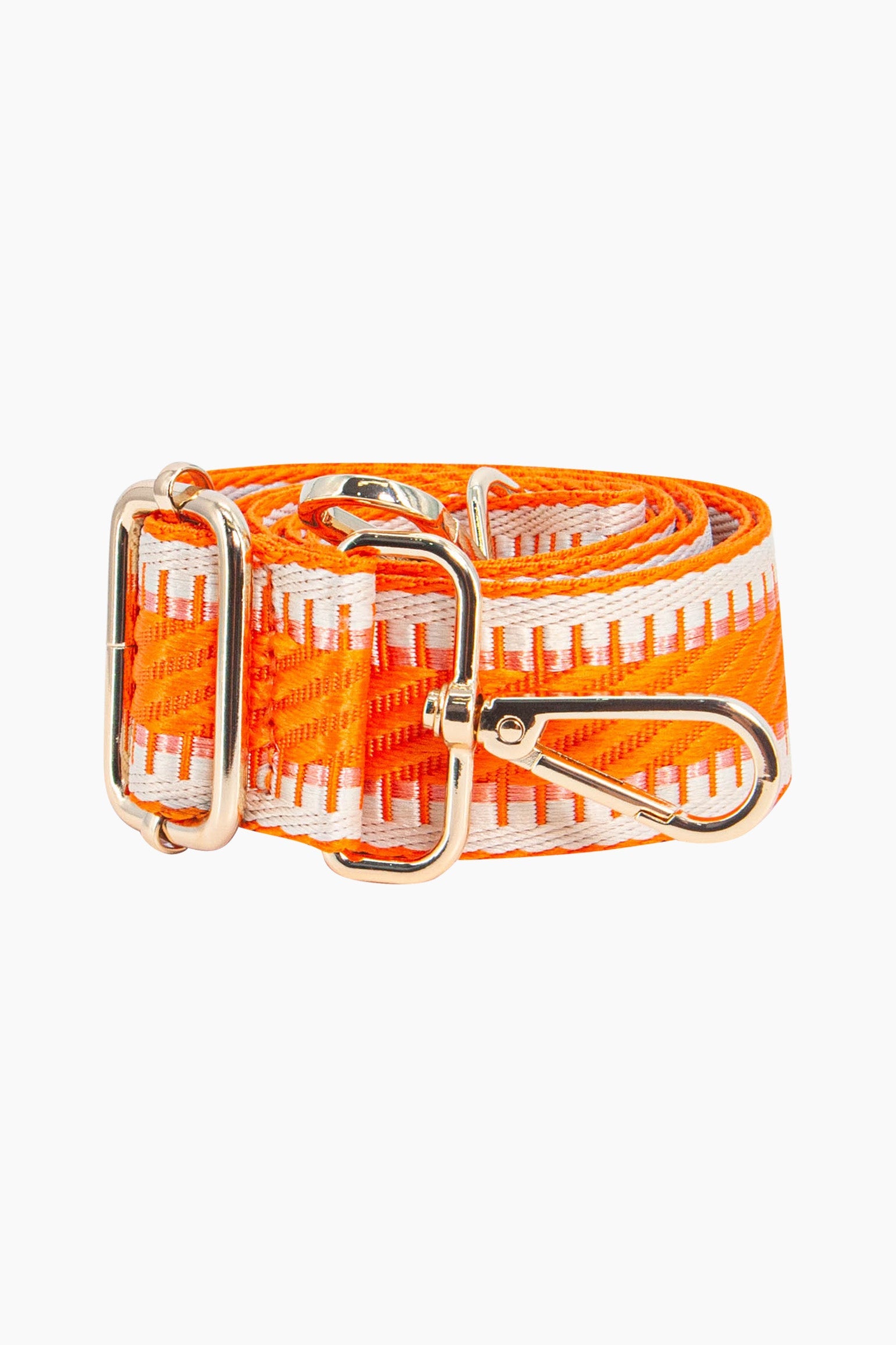 Orange Sarta Orange Stripe Trim Woven Bag Strap, Image 3 of 4