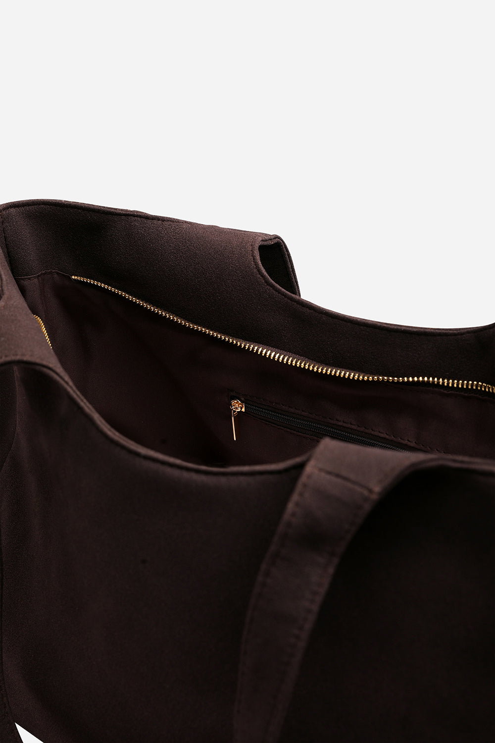 Dark Brown Where's That From Dark Brown Cabana Suede Shoulder Tote Bag, Image 6 of 7