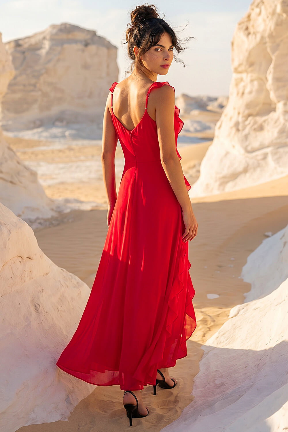CERISE Dusk Frill Maxi Dress, Image 4 of 4