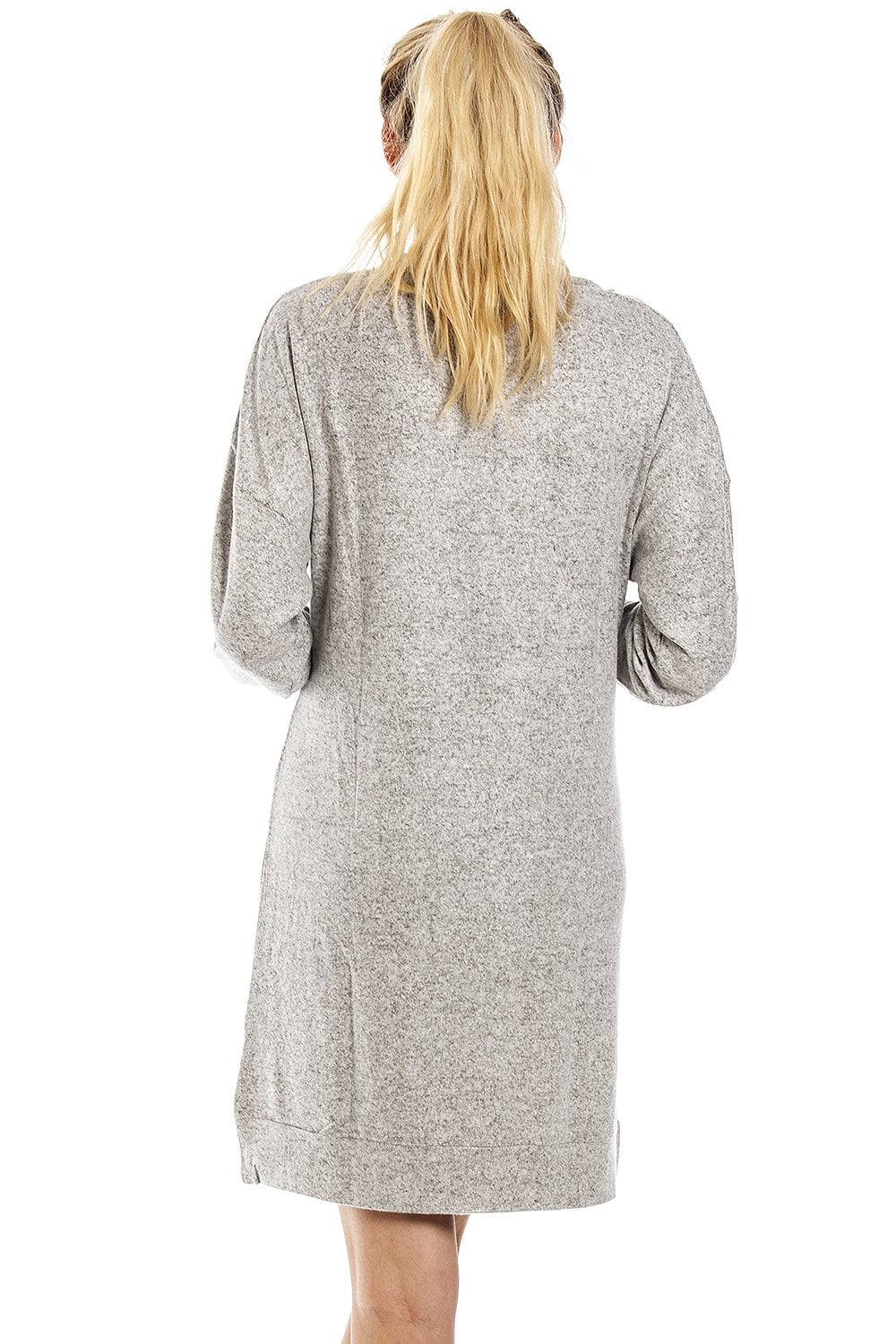 Grey Camille Lingerie Grey Long Sleeve Cowl Neck Lounger, Image 3 of 4