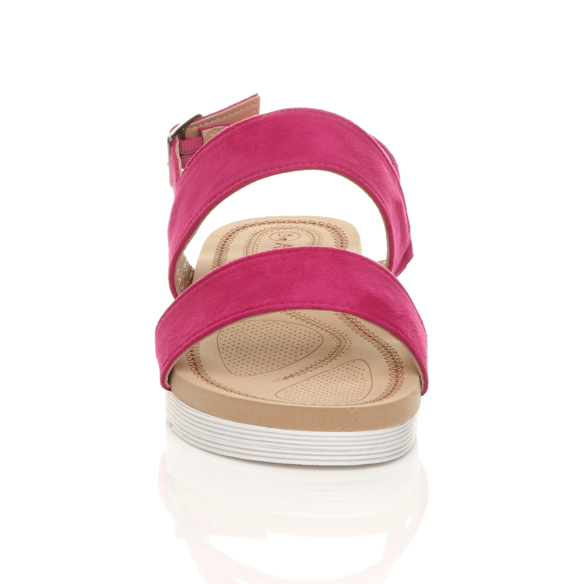 Fuchsia AJVANI Fuchsia Flatform Strappy Slingback Sandals, Image 6 of 6