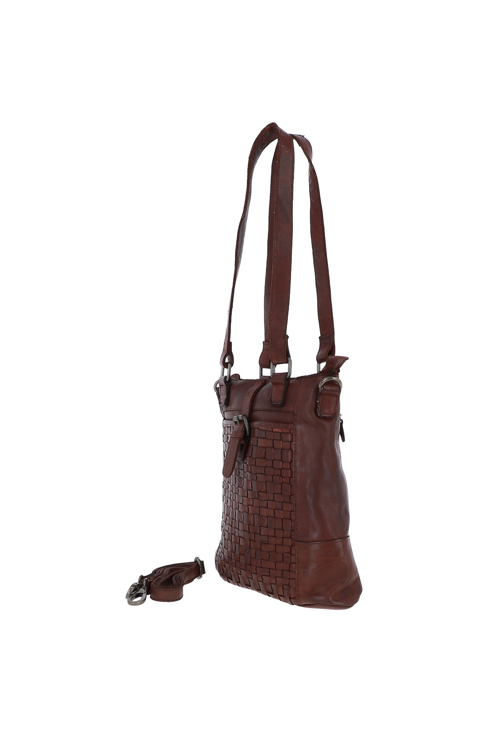 Brown 'Perfezione' Vintage Woven Leather Shoulder Bag, Image 3 of 4