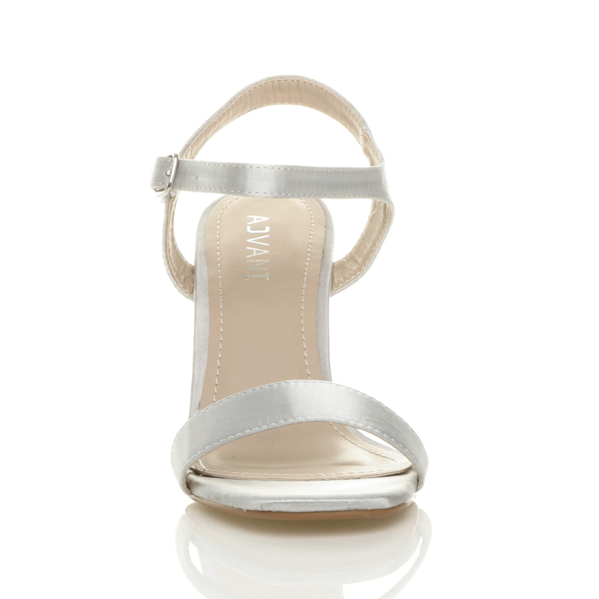 Silver AJVANI Silver High Heel Barely There Strappy Sandals, Image 6 of 6