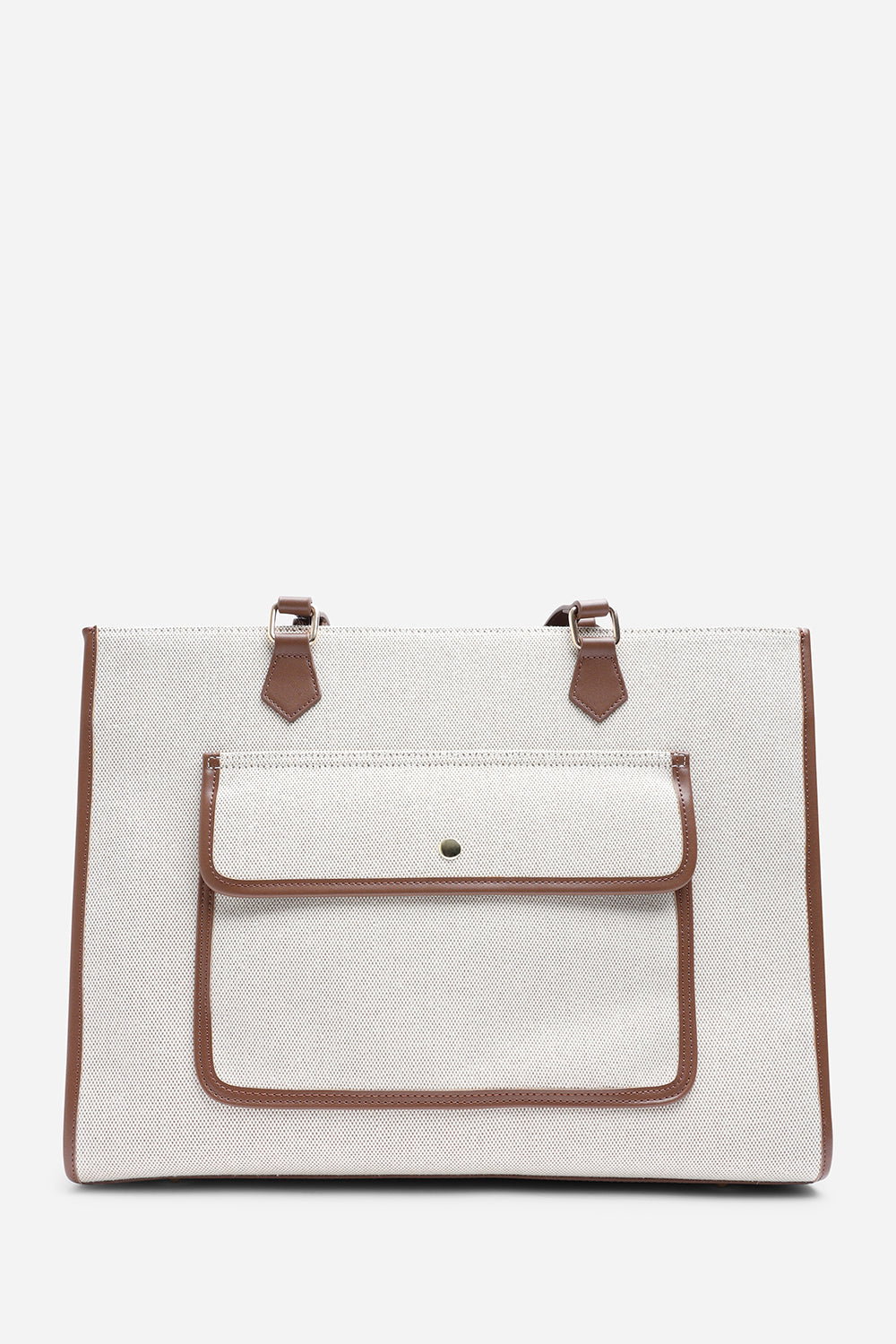 Brown Where's That From Brown Henley Canvas Shoulder Tote Bag, Image 1 of 6