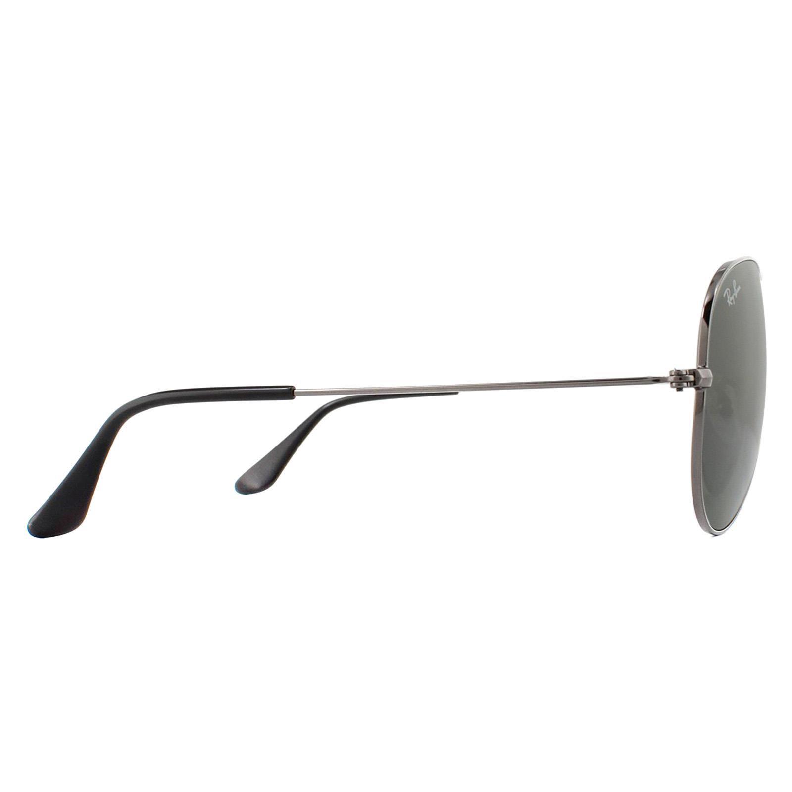 Grey Aviator Gunmetal Green Aviator 3025 Sunglasses, Image 4 of 8