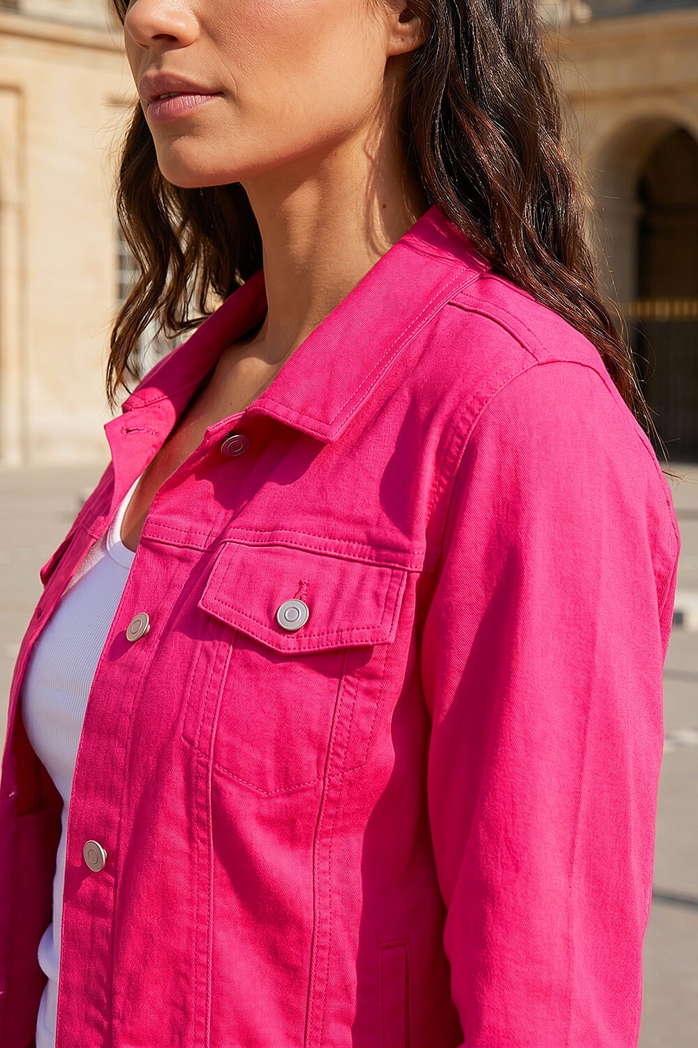 Pink Stretch Pocket Detail Jacket, Image 5 of 4
