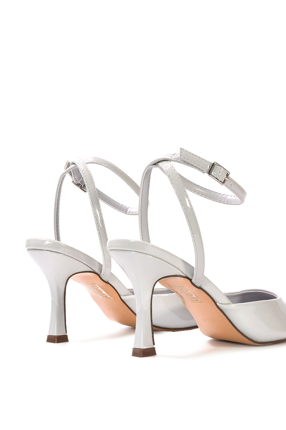 Grey 'Tori' Pointed Toe Stiletto Heels With Ankle Strap, Image 5 of 6