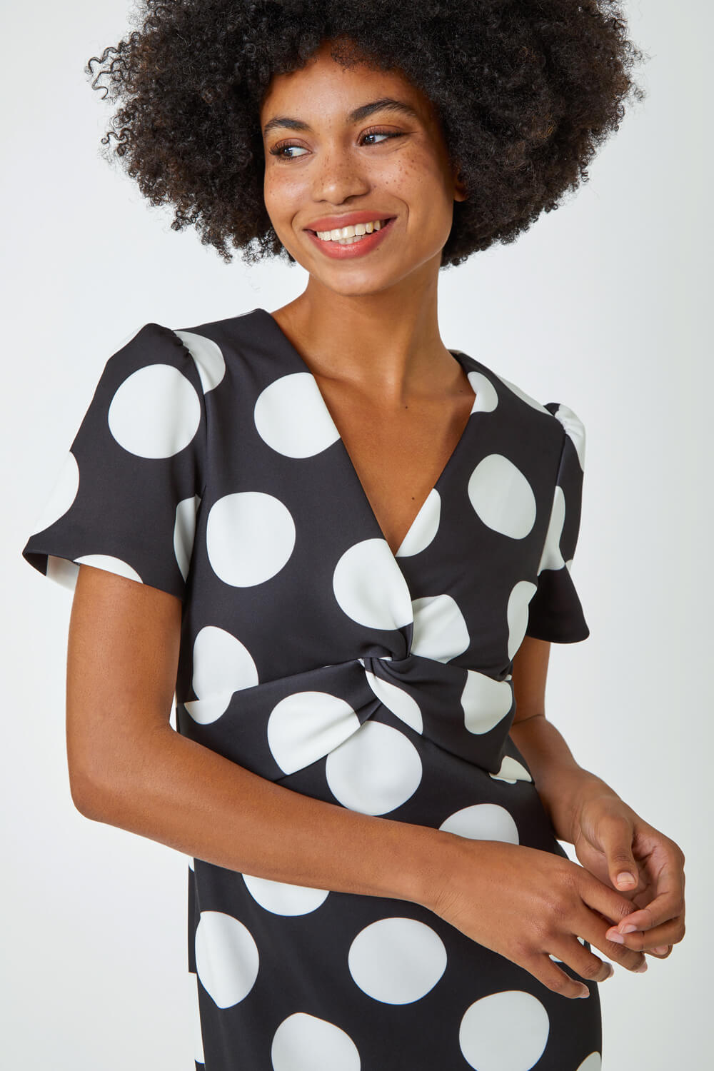 Classic Charm Polka Midi Dress