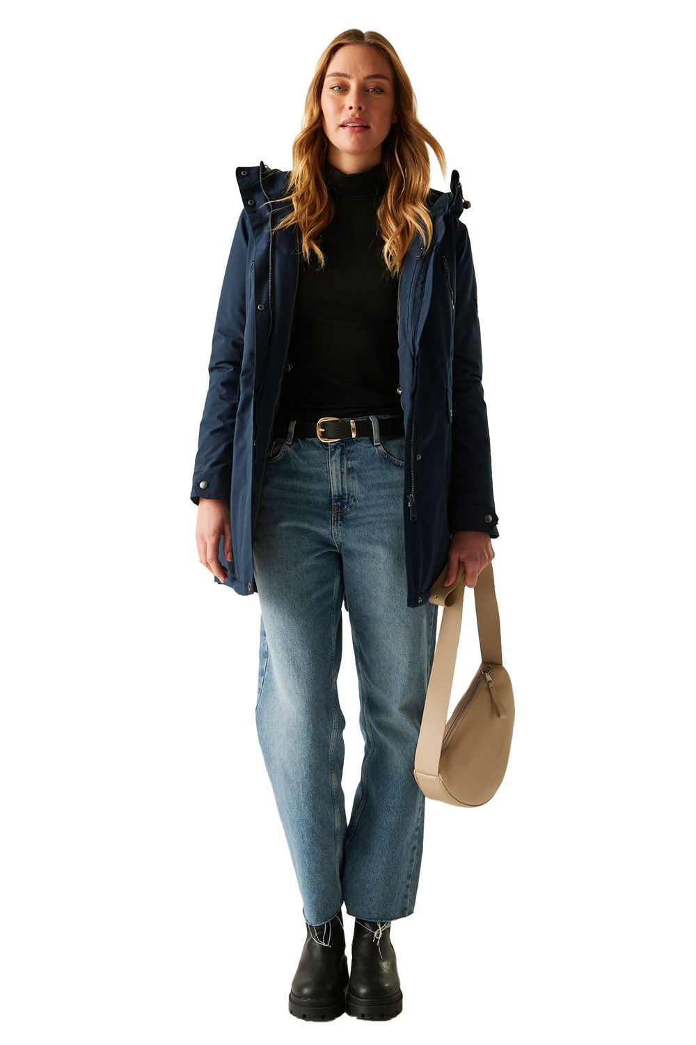 Navy Blue Valenta Waterproof Jacket, Image 5 of 5