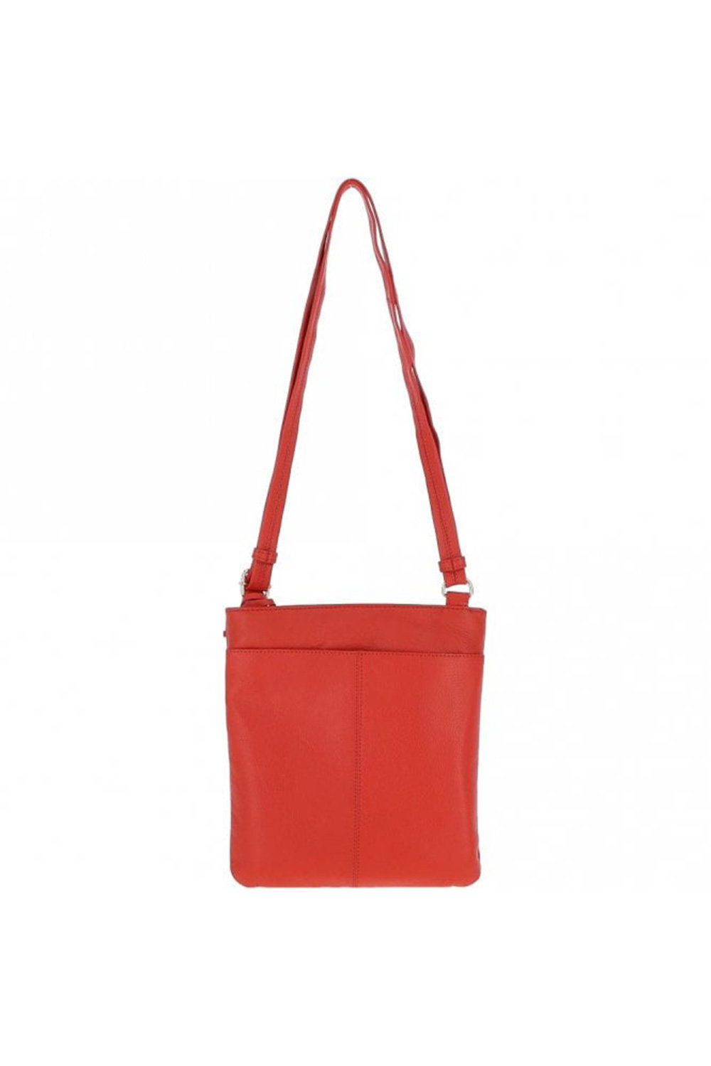 Orange Curve Zip Top Leather Cross Body Bag, Image 3 of 3