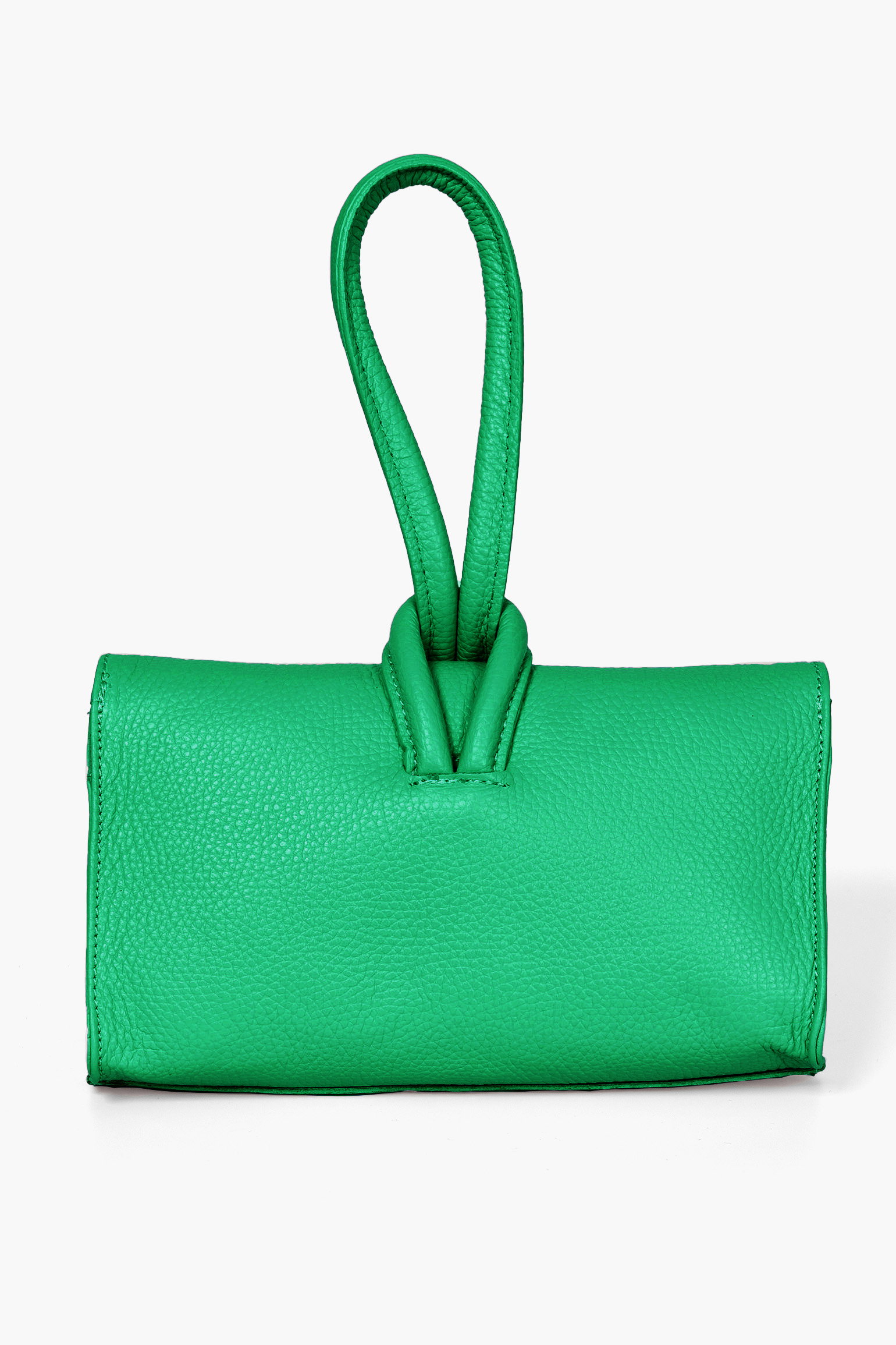 Green Sarta Green Italian Leather Wristlet Clutch Bag, Image 4 of 4