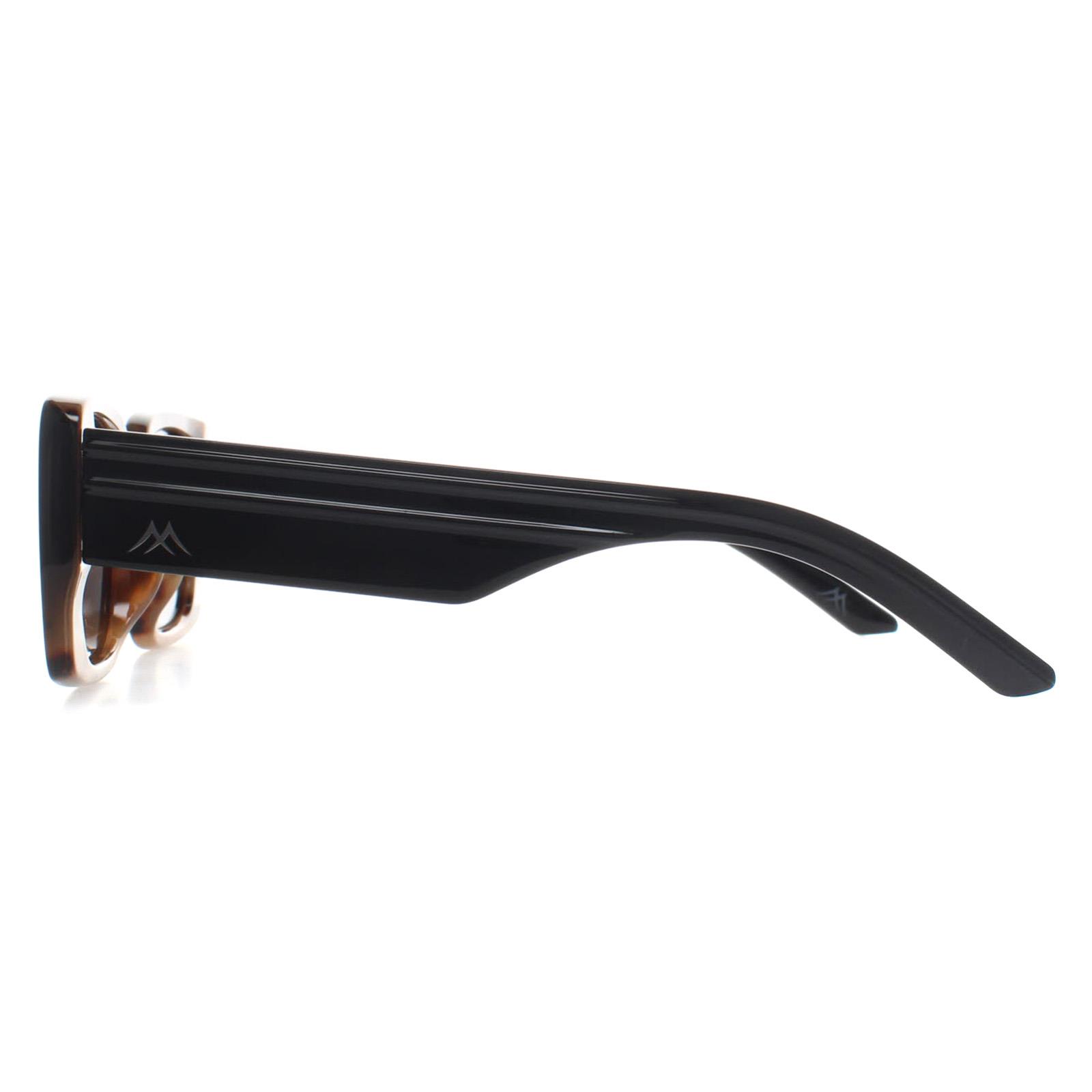 Black Montana Black Rectangle Shiny Black Turtle Smoke Polarized MP194, Image 3 of 4