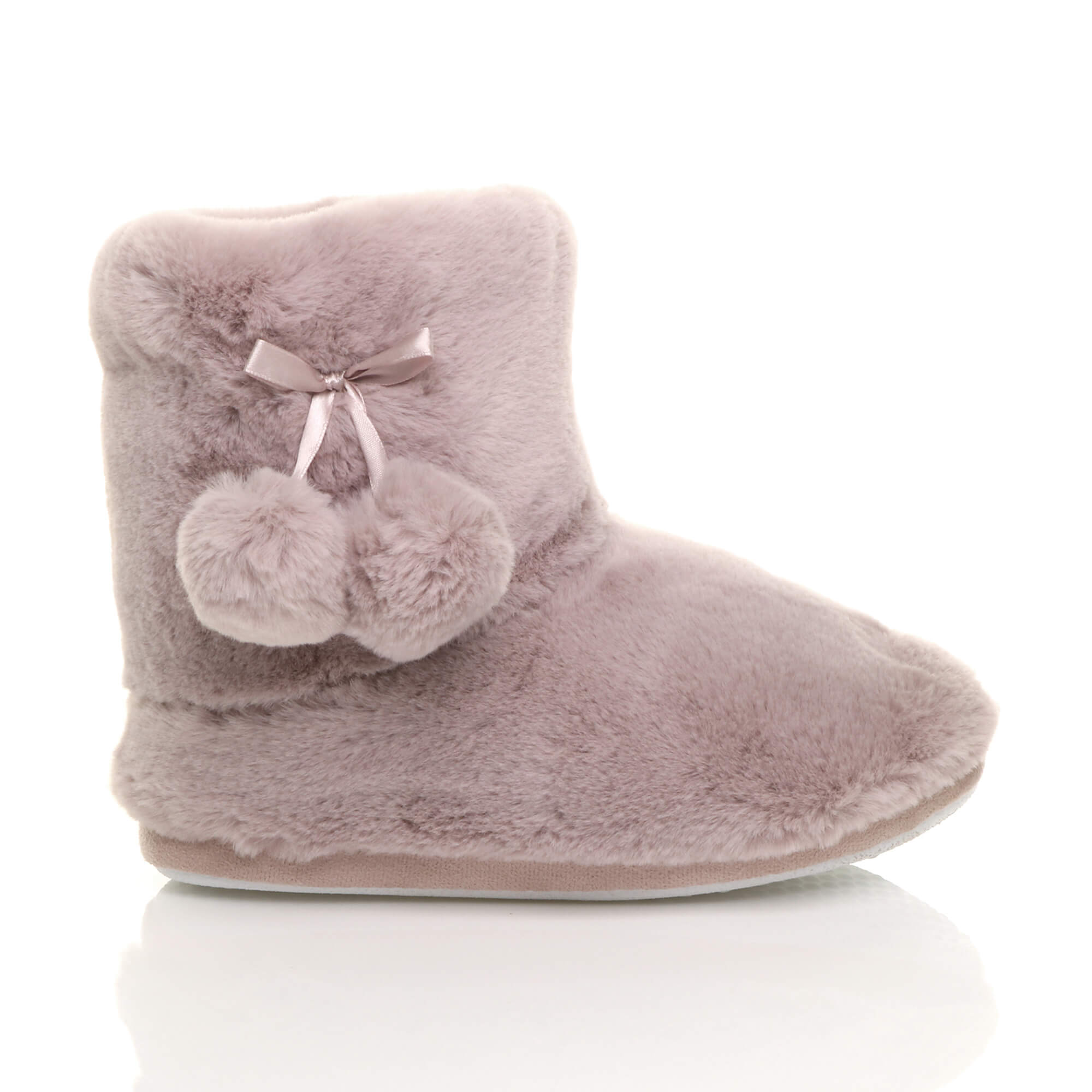 Mocha AJVANI Mocha Faux Fur Lined Slip On Memory Foam Mules Slippers, Image 2 of 6