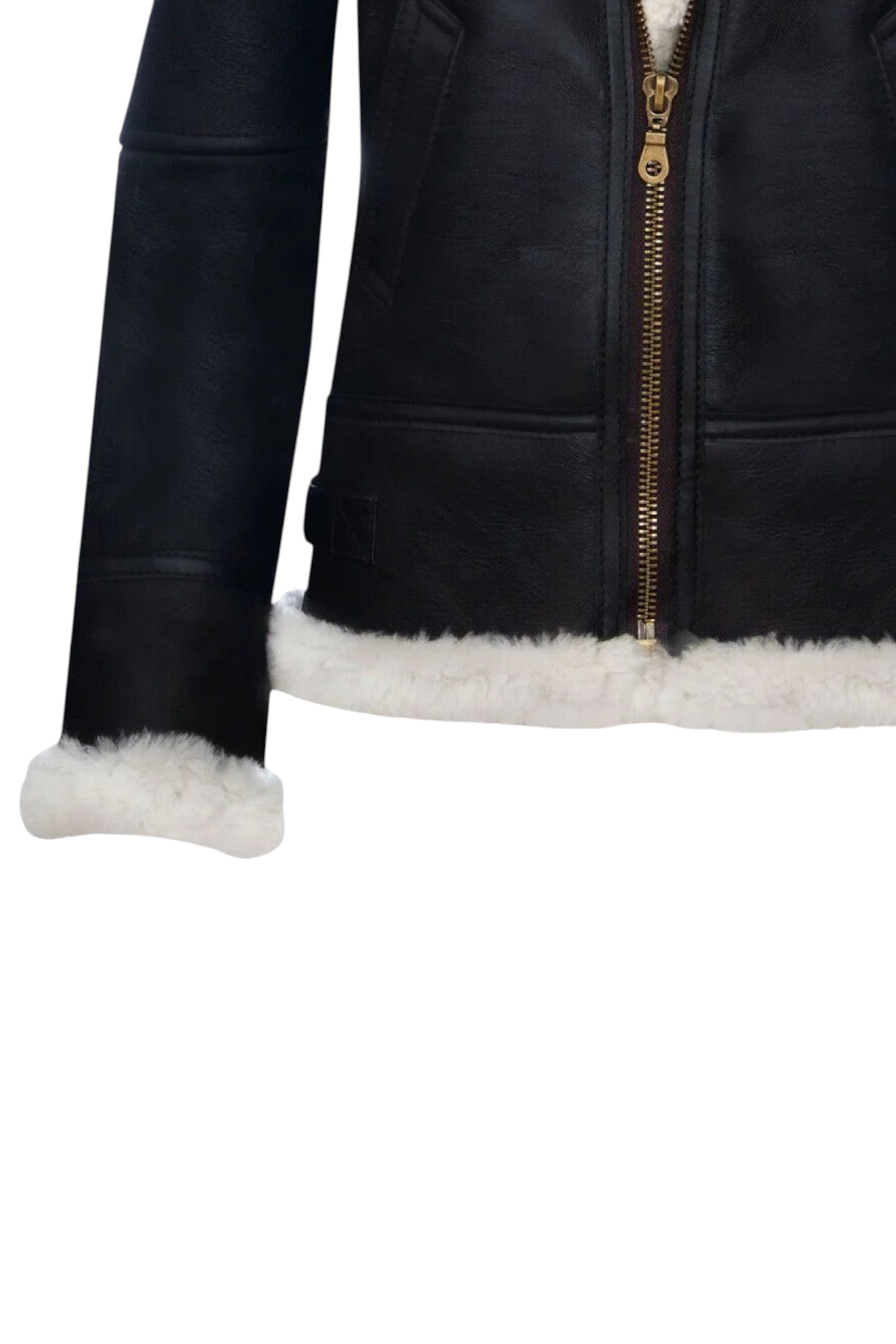 Biscuit Hooded Sheepskin Flying Leather Jacket, Image 8 of 8