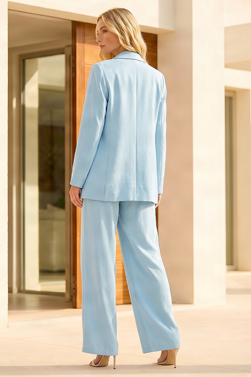 Light Blue Lightweight Relaxed Blazer, Image 4 of 4
