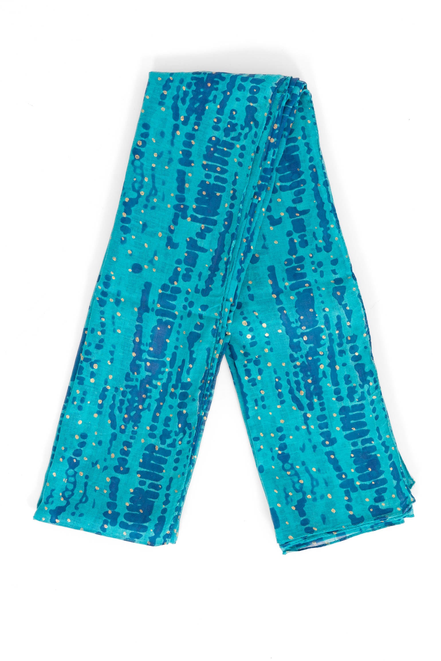 Blue Tie Die Cotton Lightweight Scarf, Image 3 of 4