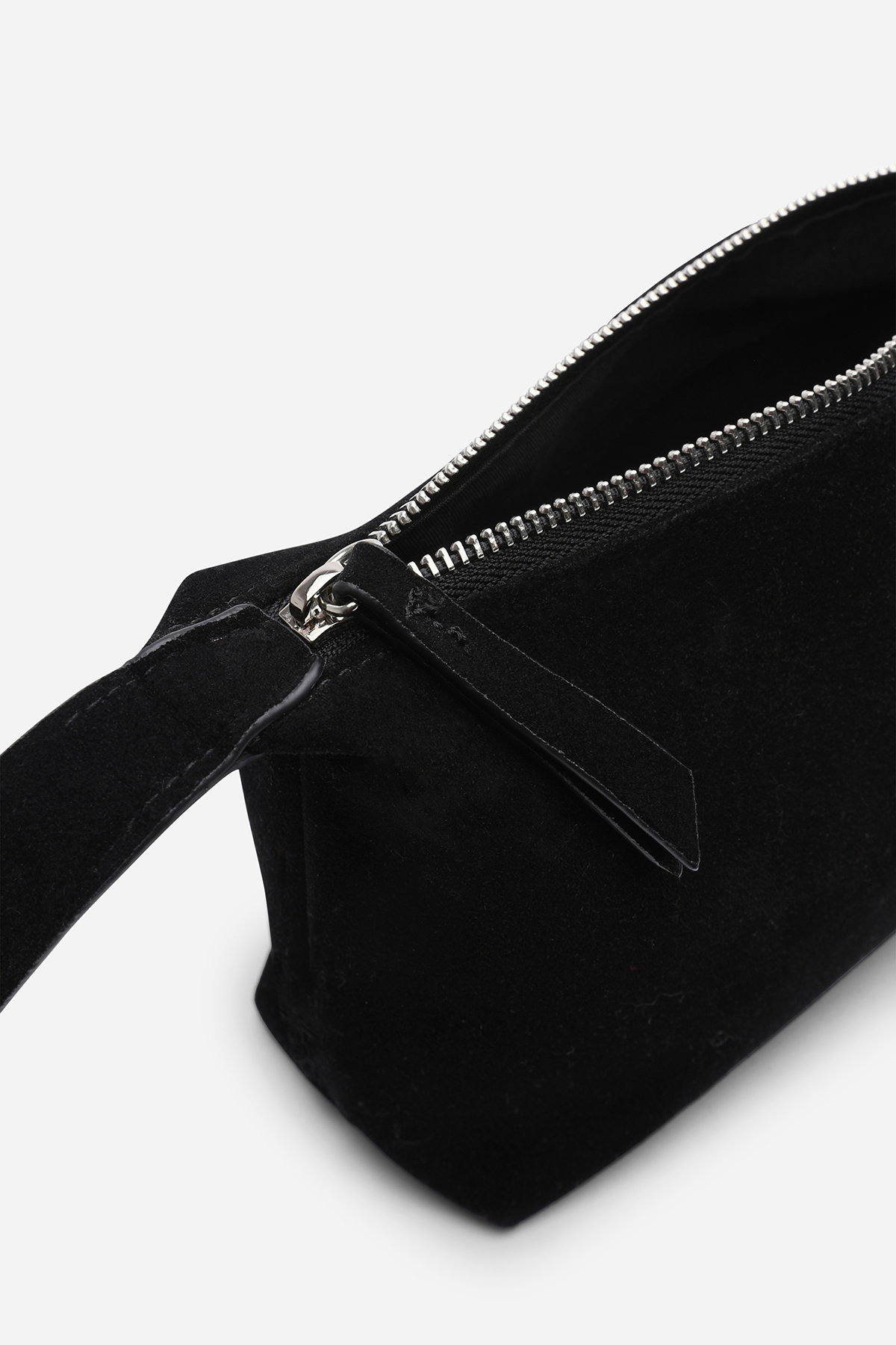 Black 'Carmela' Suede Finish Sling Handbag with Adjustable Shoulder Strap, Image 3 of 5