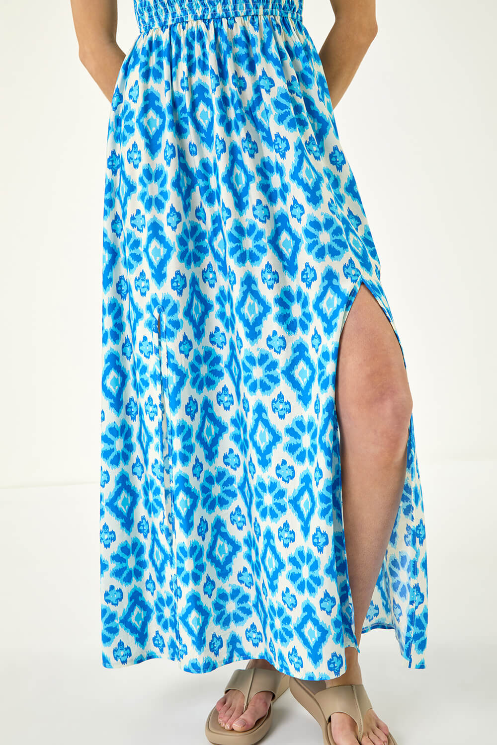 Blue Aztec Bardot Dress, Image 6 of 5
