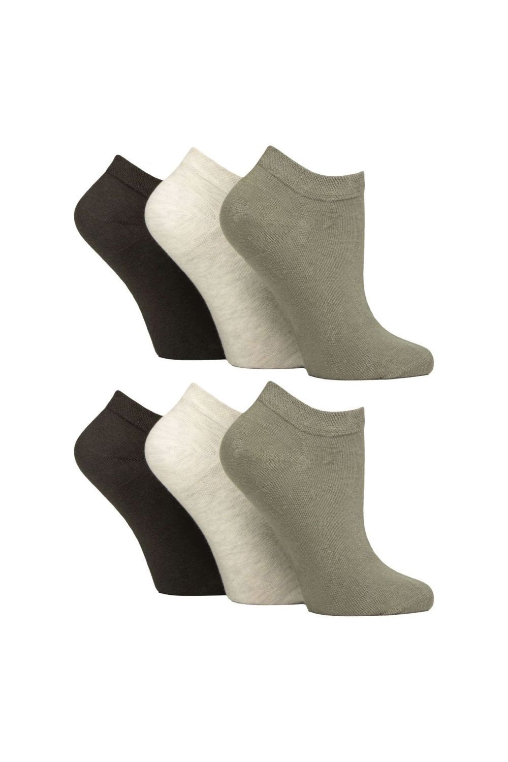 Khaki 6 Pack Trainer Cotton Rich Socks, Image 1 of 3